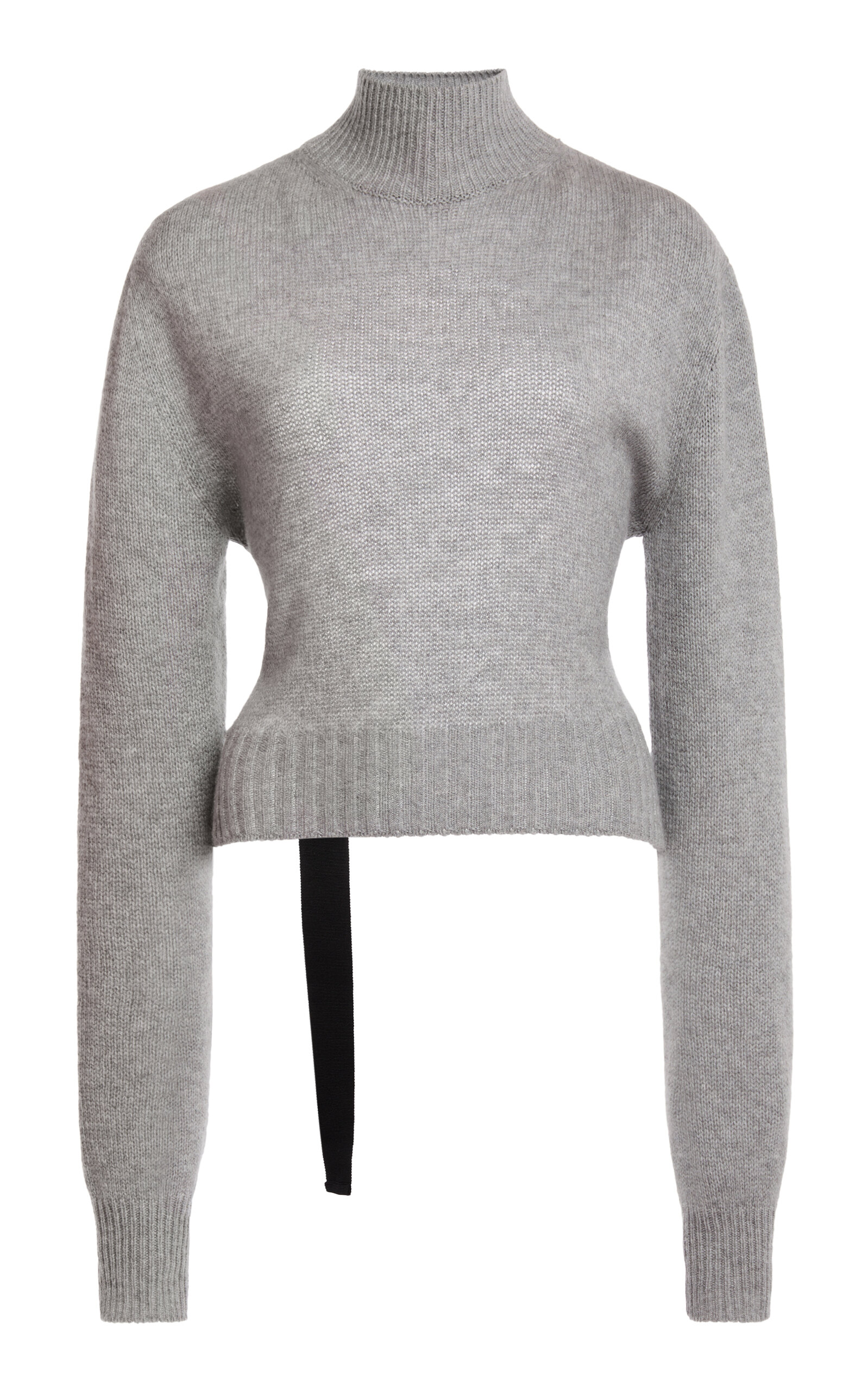 Lanvin High-neck Open-back Cashmere Jumper In Gray