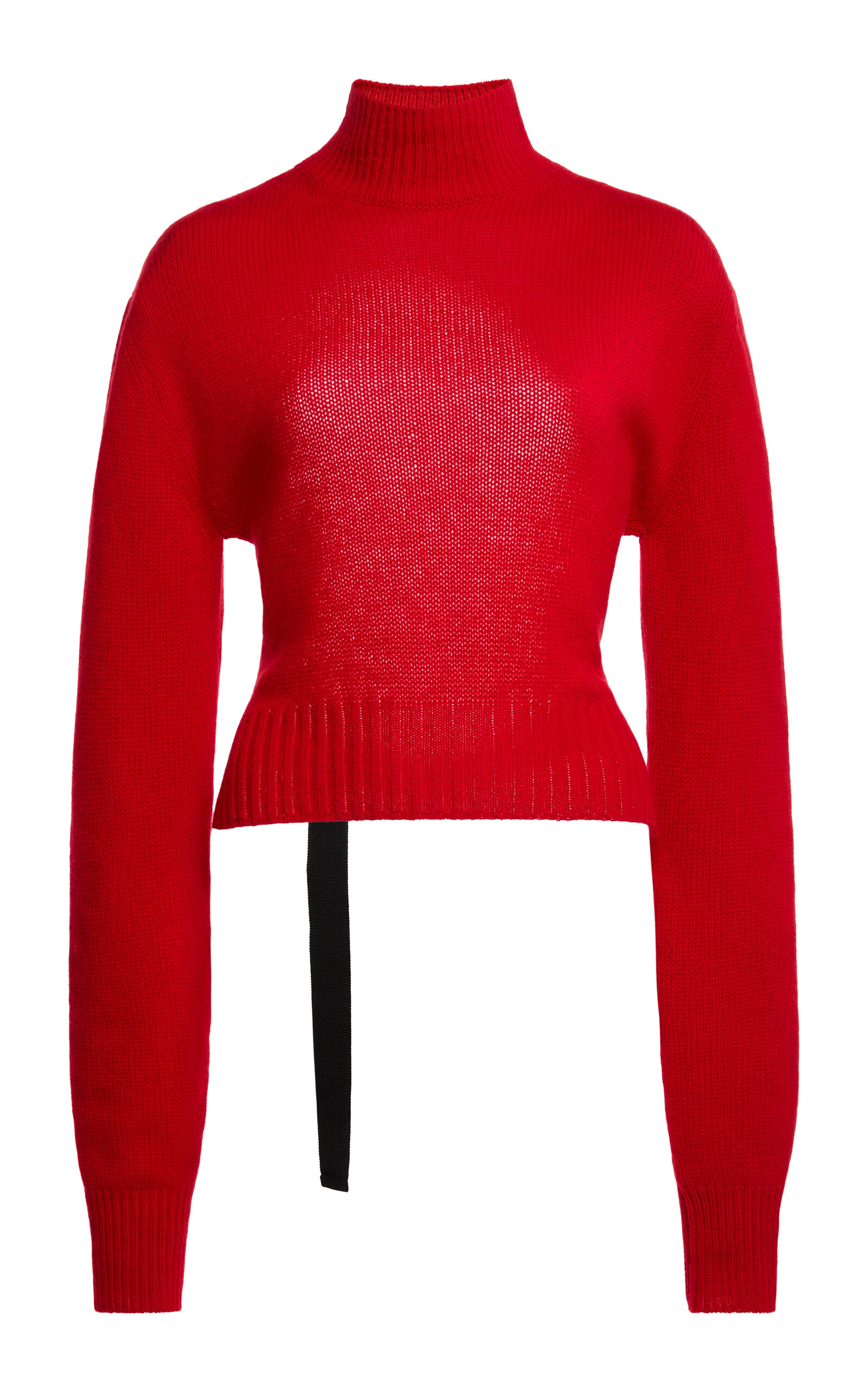 Lanvin High-neck Open-back Cashmere Jumper In Red