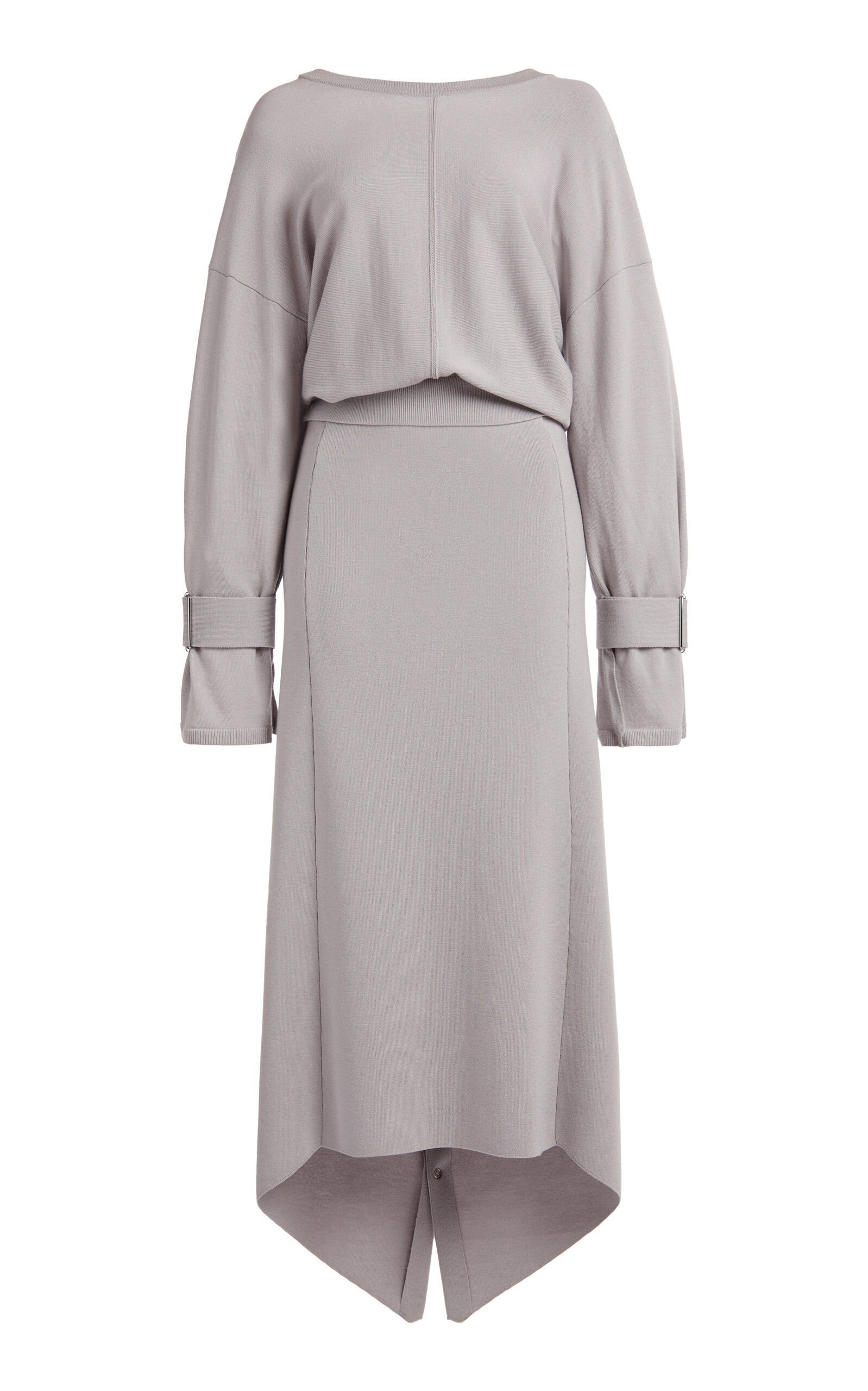 Lanvin Knotted-back Silk-blend Midi Dress In Brown