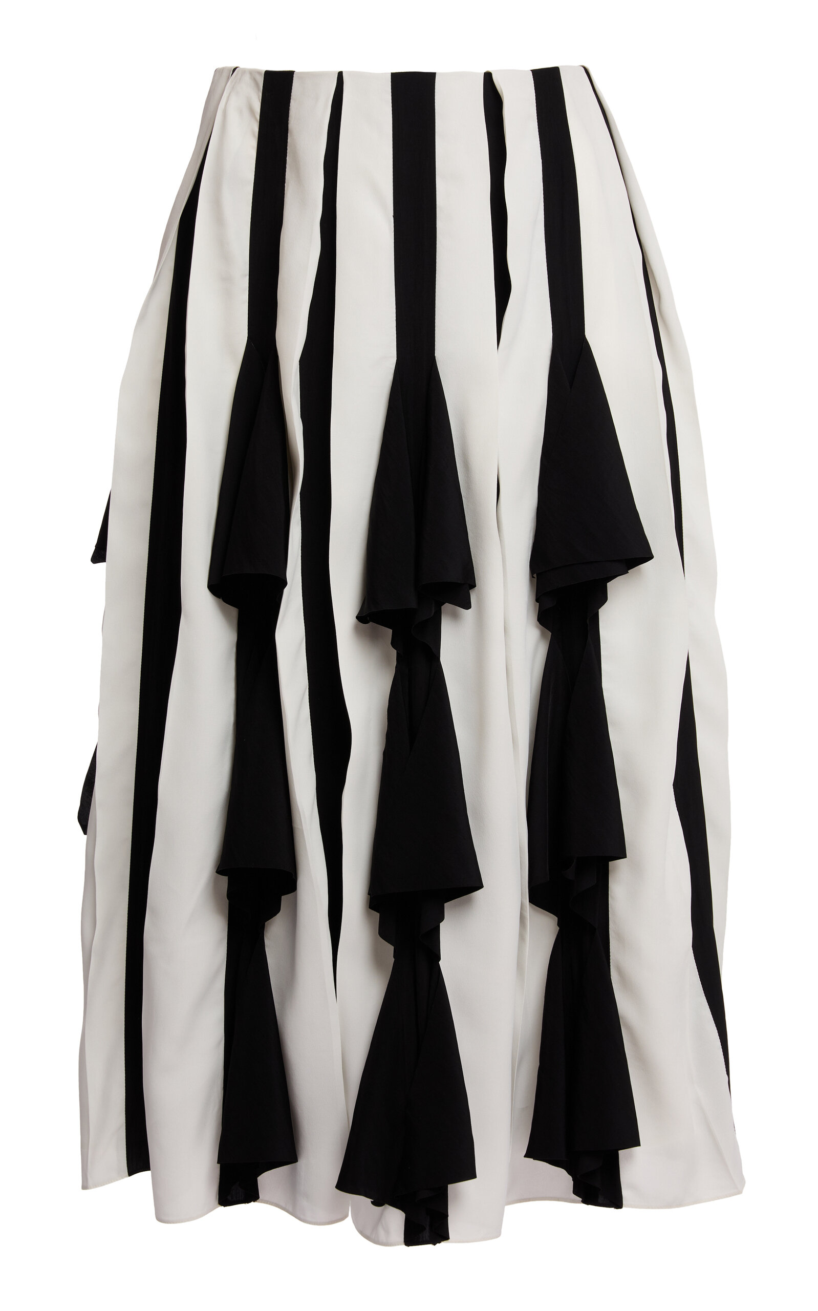 Lanvin Pleated Silk-blend Midi Skirt In White