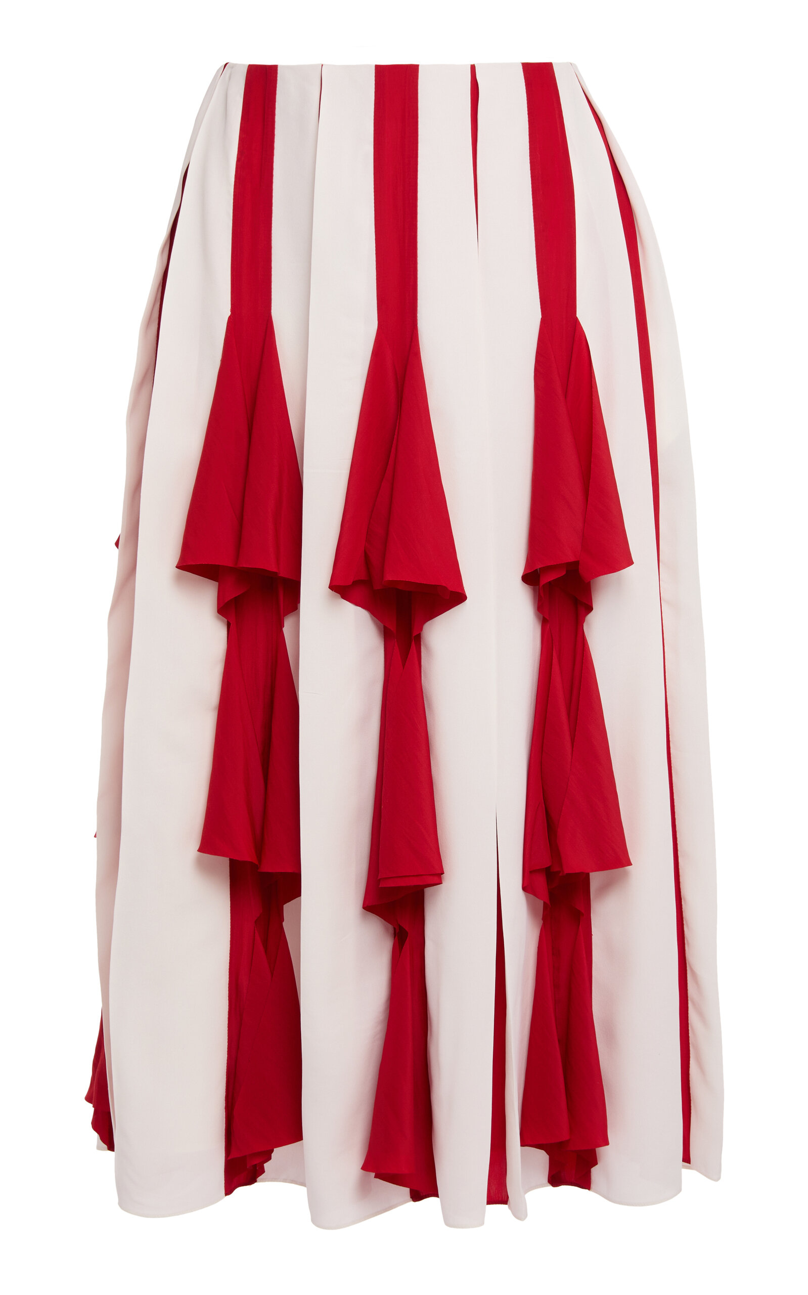 Lanvin Pleated Silk-blend Midi Skirt In Multi