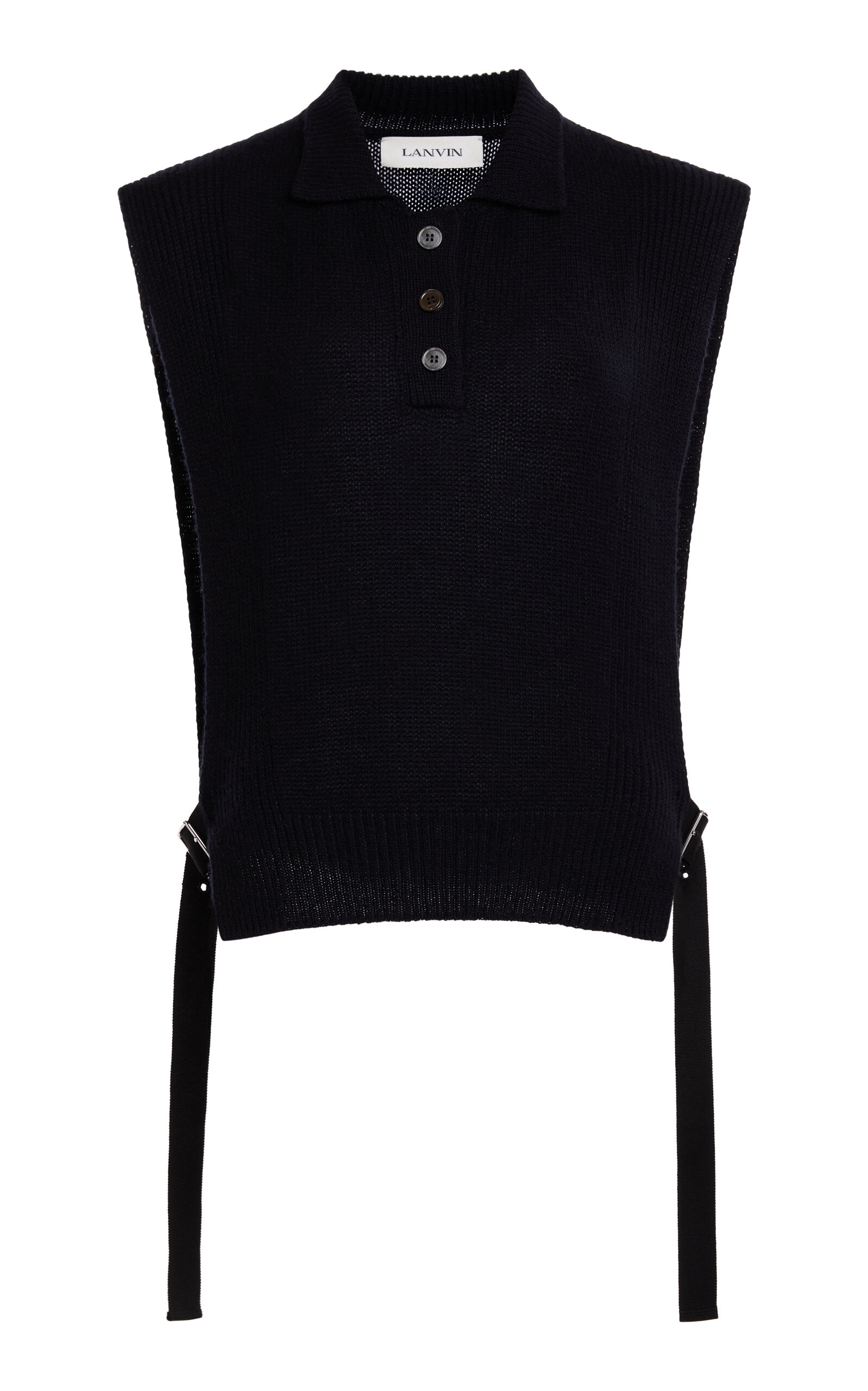 Lanvin Short Sleeveless Cashmere-blend Jumper In Blue
