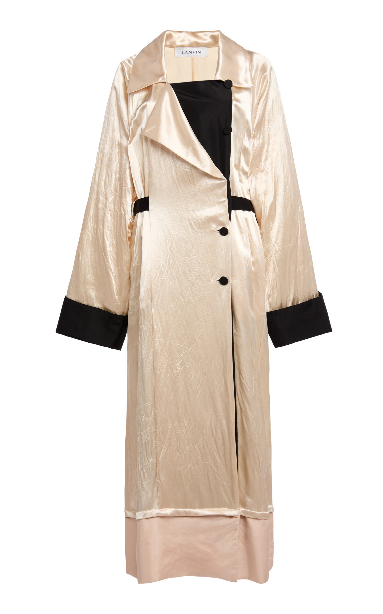 Lanvin Fluid Silk-blend Trench Coat In Brown