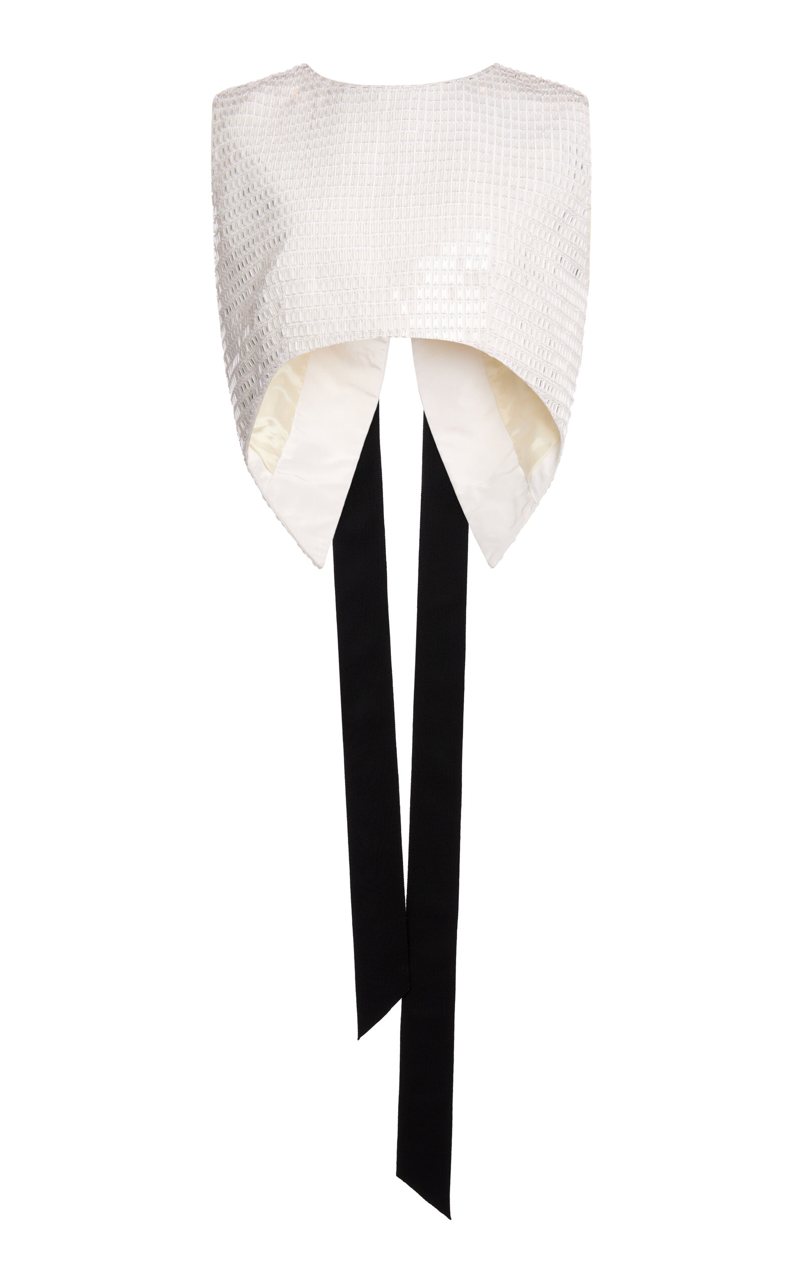 Lanvin Embroidered Silk Knot Top In White