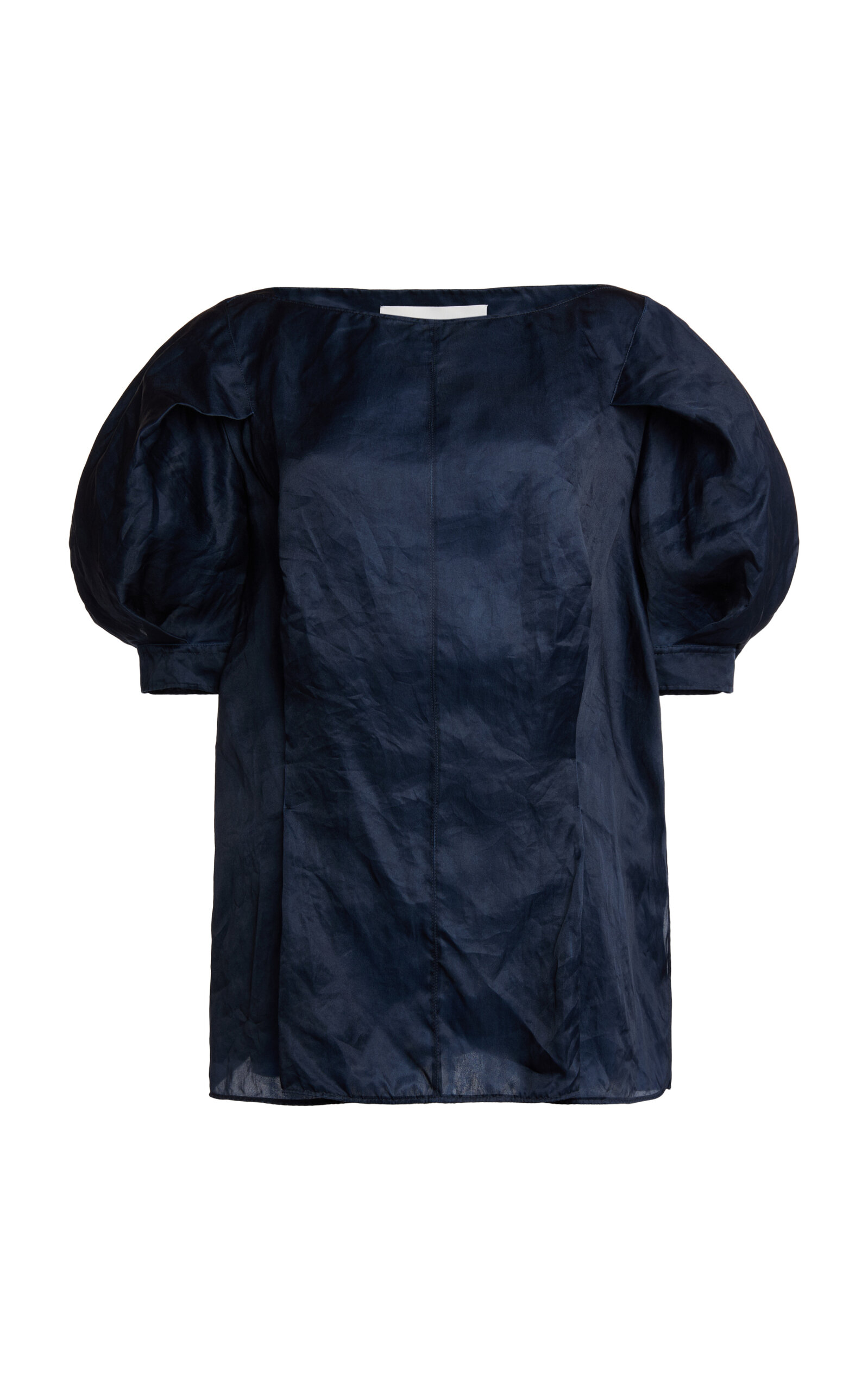 Lanvin Balloon Sleeves Silk Top In Blue