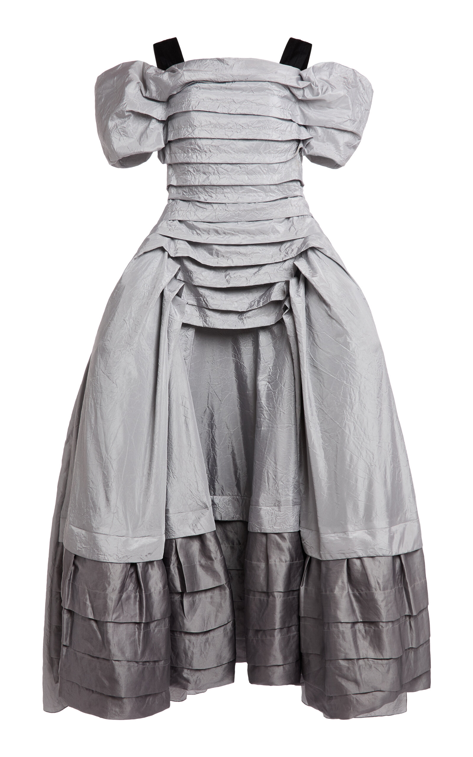 Lanvin Draped Off-shoulder Gown In Gray