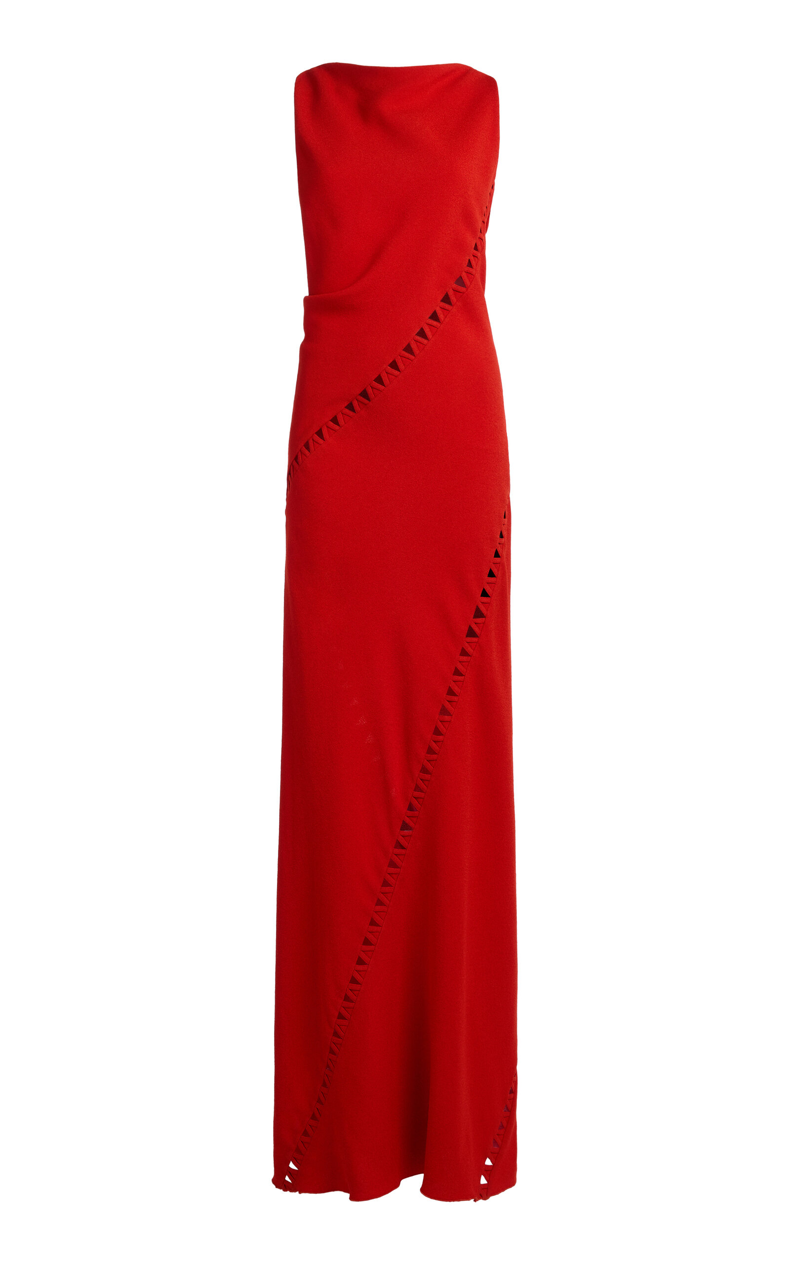 Lanvin Draped Long Dress In Red
