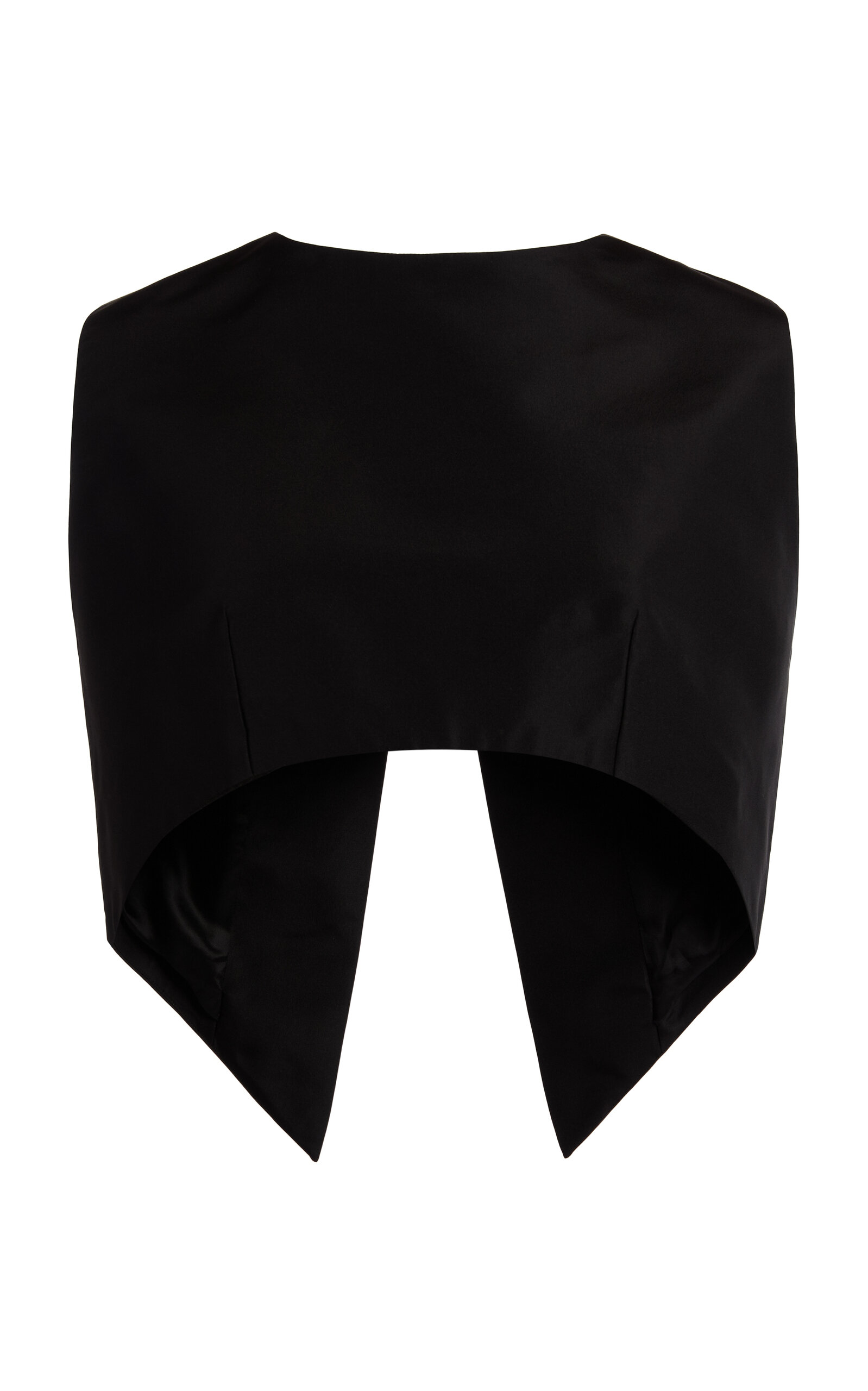 Lanvin Split-hemmed Silk Cropped Top In Black