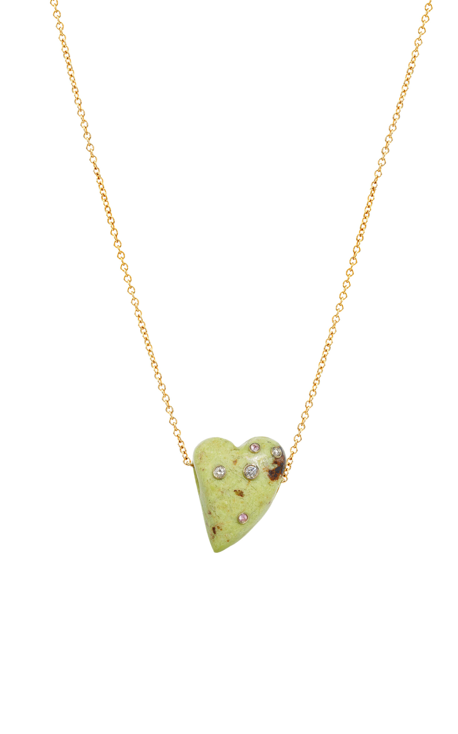 Bleecker & Prince - Playfulness 14K Gold Opal; Diamond Charm - Lime Green - OS - Moda Operandi - Gifts For Her