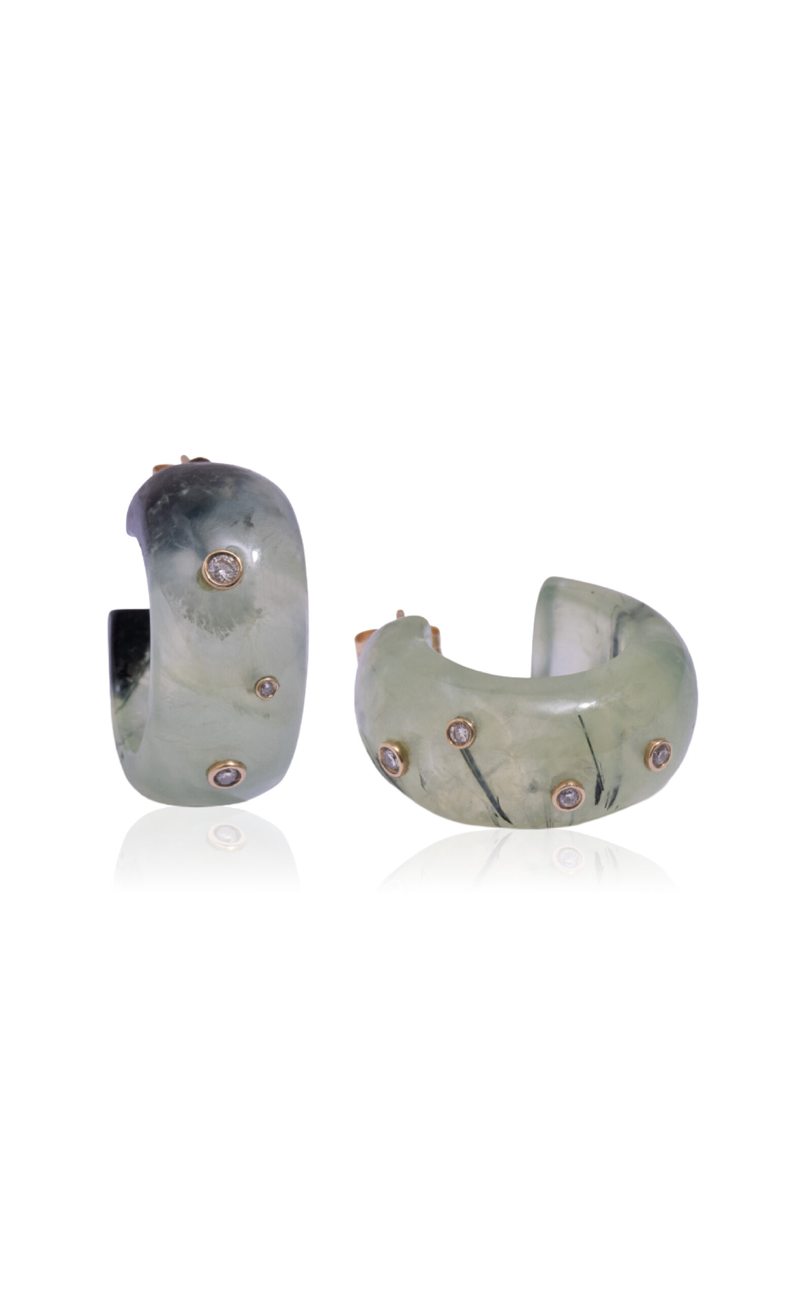 Bleecker & Prince - Seaweed Sensation 14K Gold Diamond Earring - Green - OS - Moda Operandi - Gifts For Her