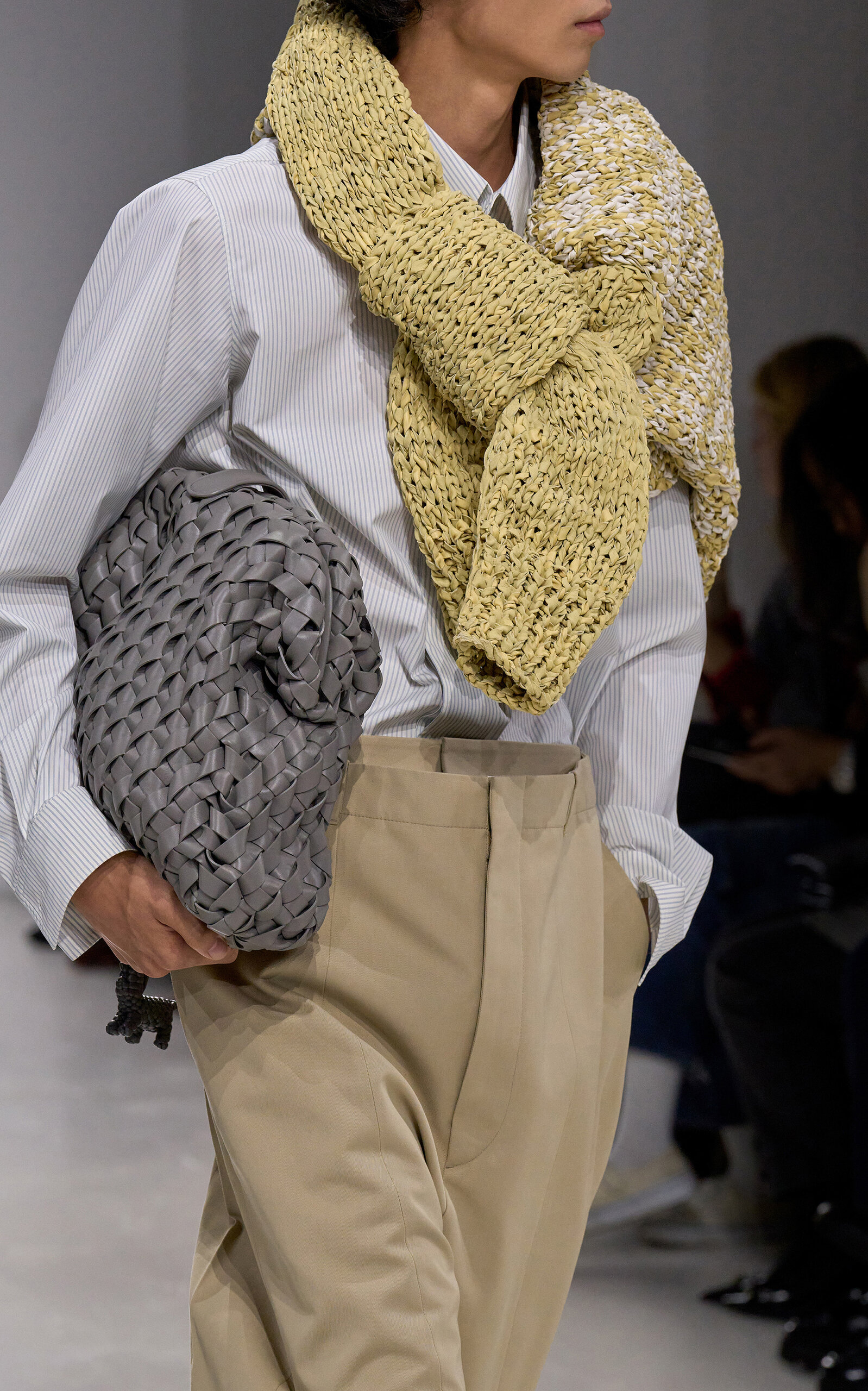 Bottega Veneta Lauren 1980 N/S Intreccio Clutch - Grey - OS