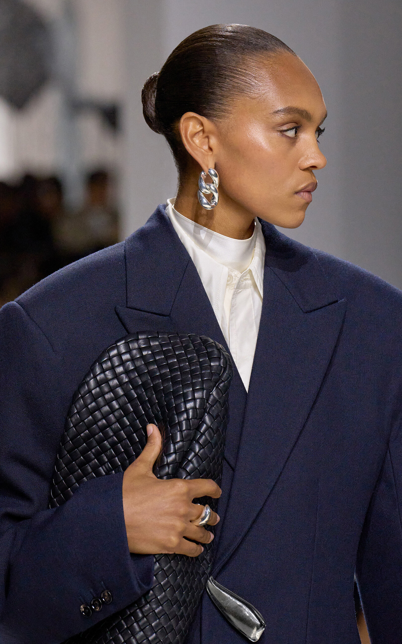 Bottega Veneta Sterling Silver Earrings In Gold