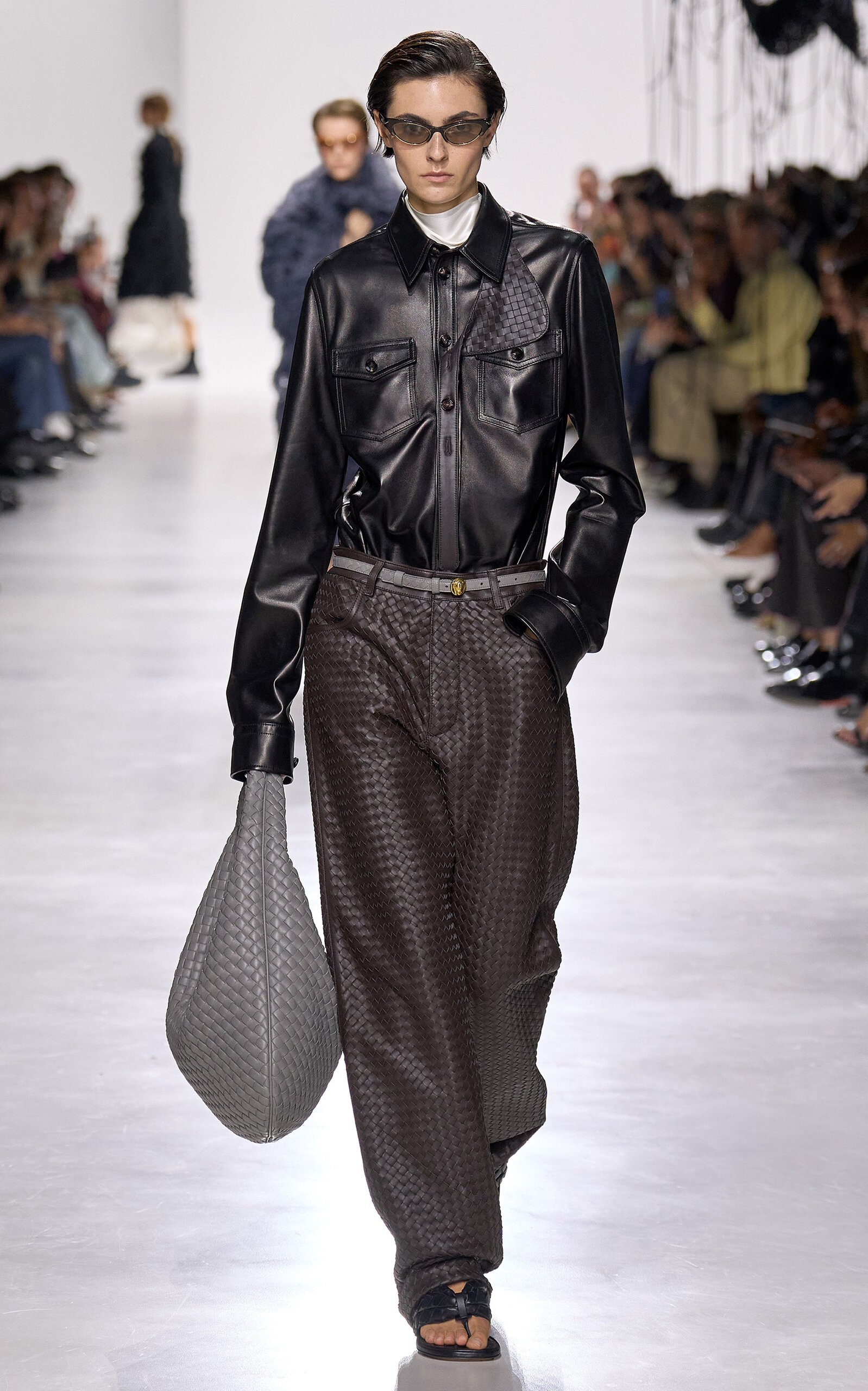 Bottega Veneta Faces Belt In Gray