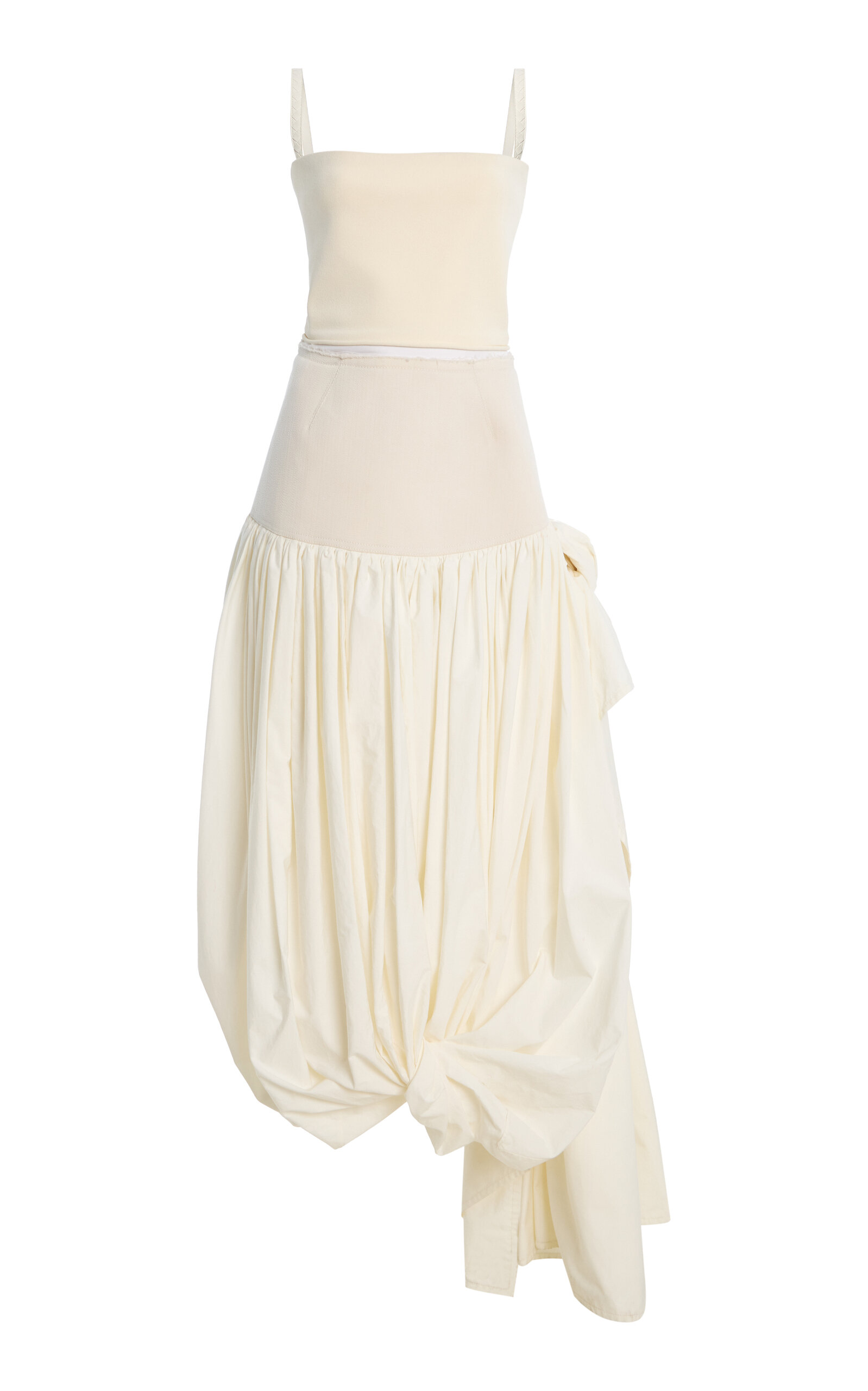 Bottega Veneta Draped Wool Gabardine Midi Dress