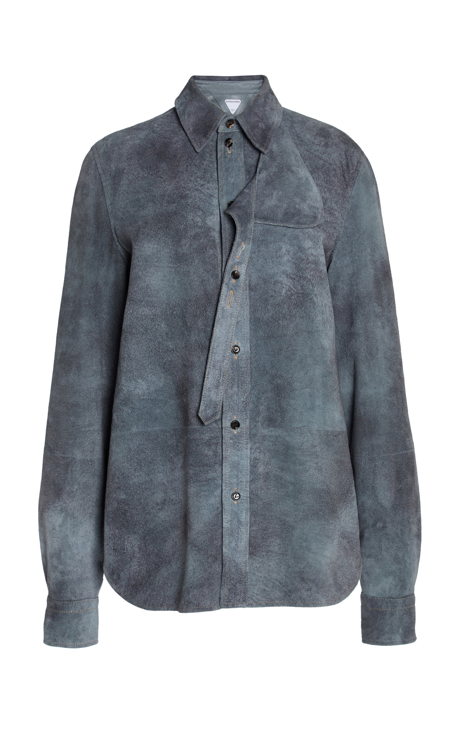 Bottega Veneta - Brushed Suede Shirt - Blue - IT 42 - Moda Operandi