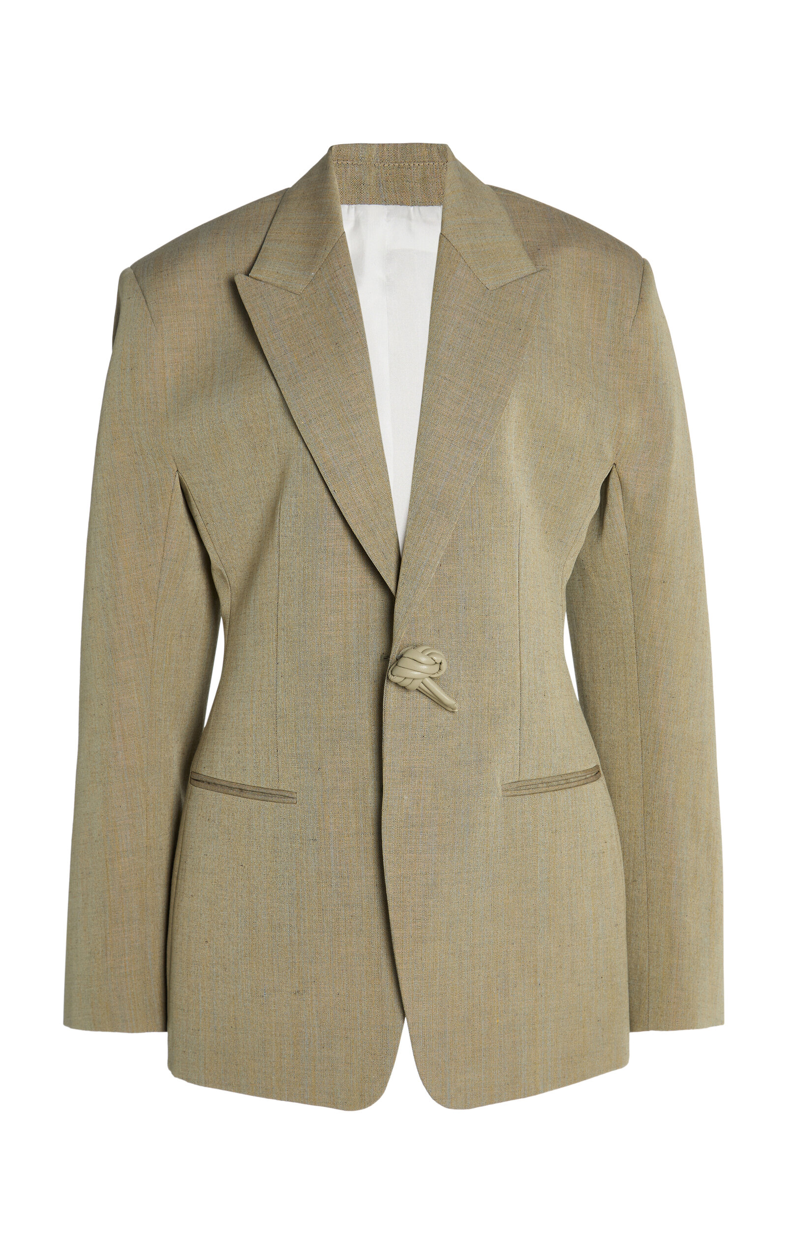 Bottega Veneta Tailored Wool-Linen Melange Toile Jacket