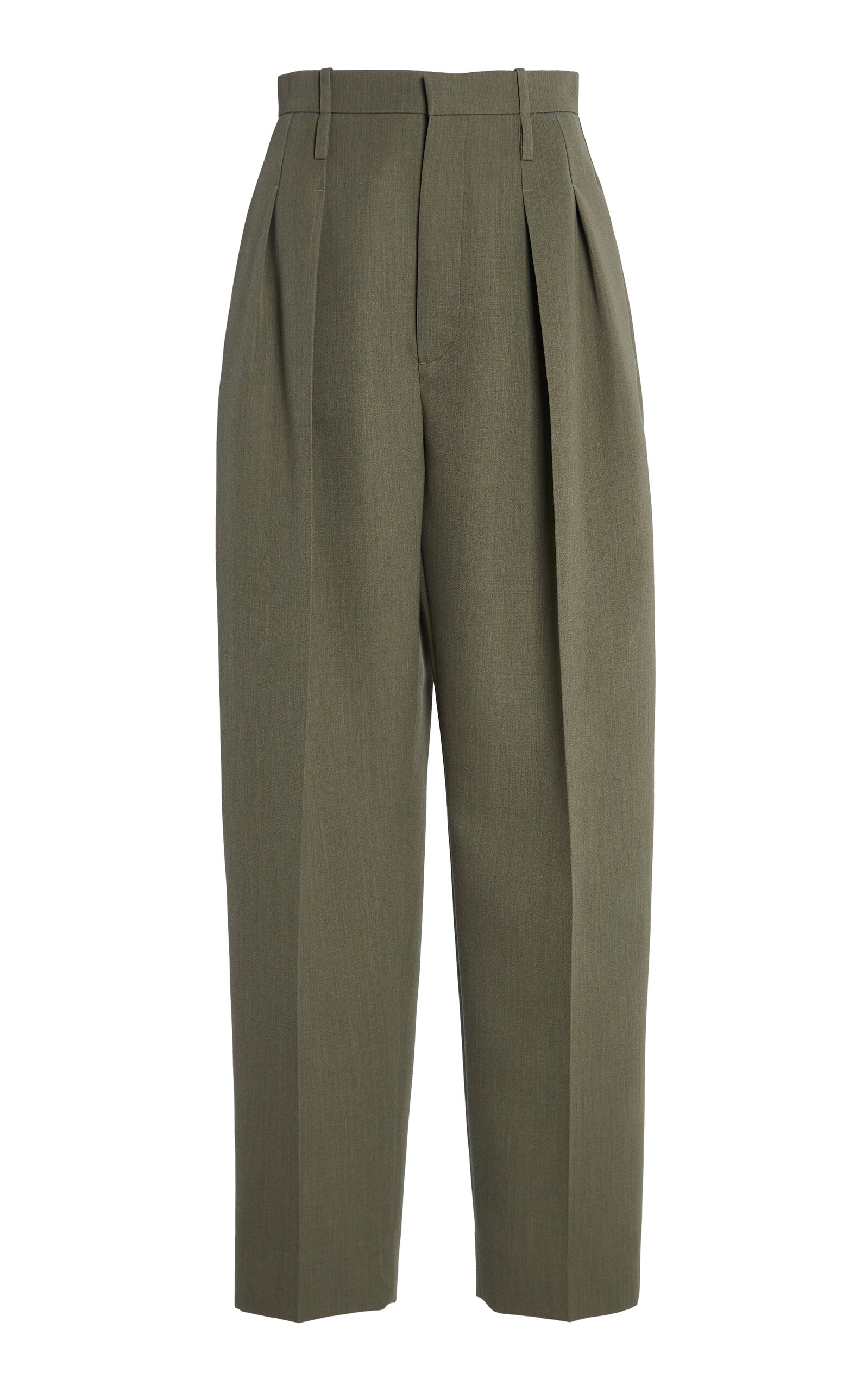 Bottega Veneta Wool Melange Toile Wide-Leg Pants - Women's Clothing