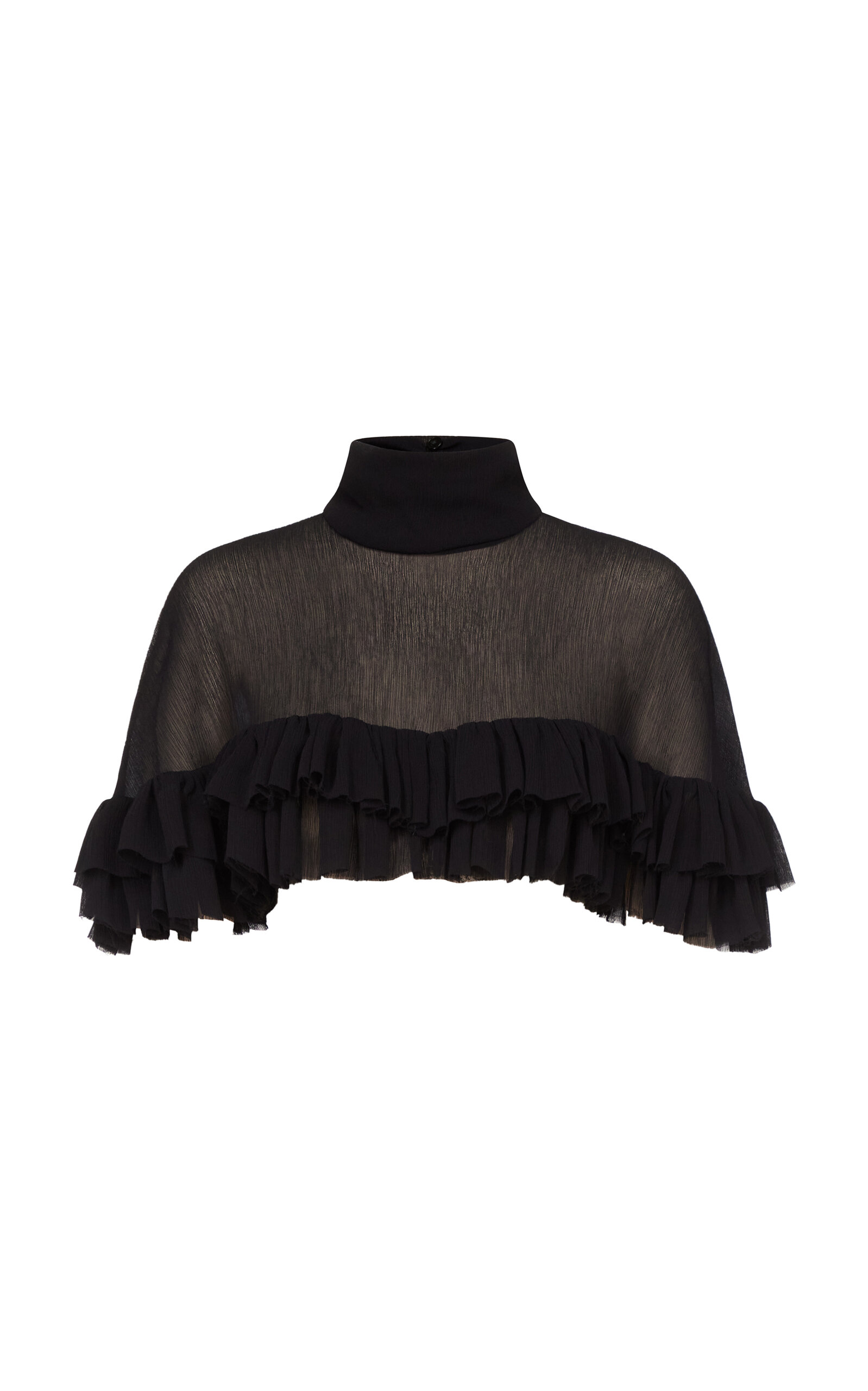 Ludovic De Saint Sernin Domitille Cape Crepon Top In Black
