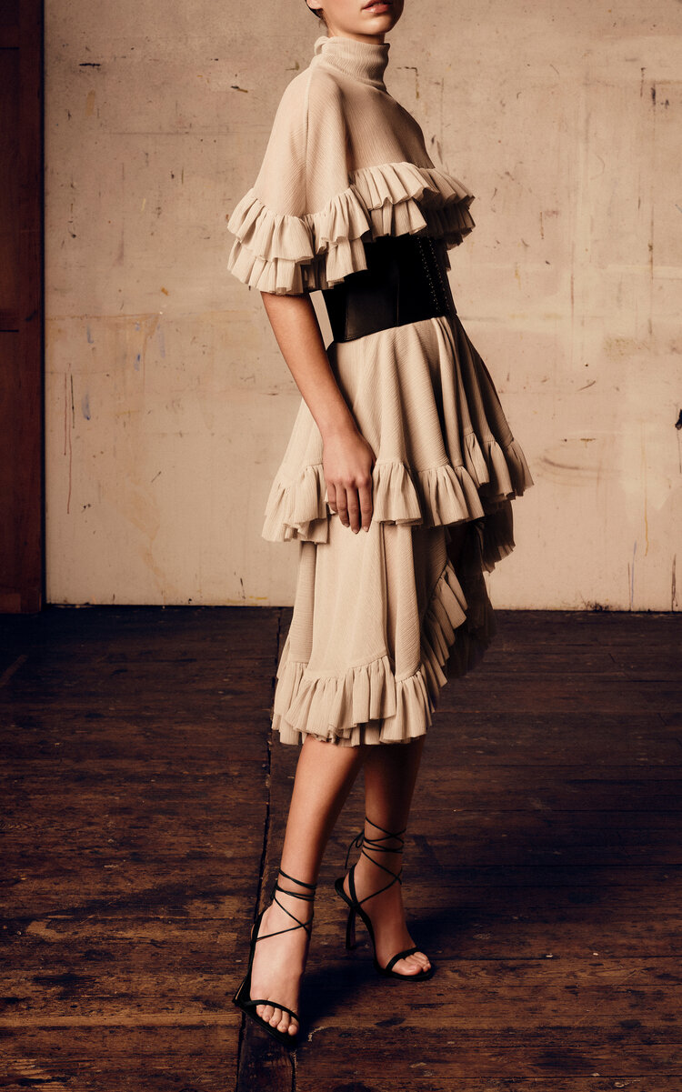 Ludovic De Saint Sernin Domitille Cape Crepon Top In Neutral