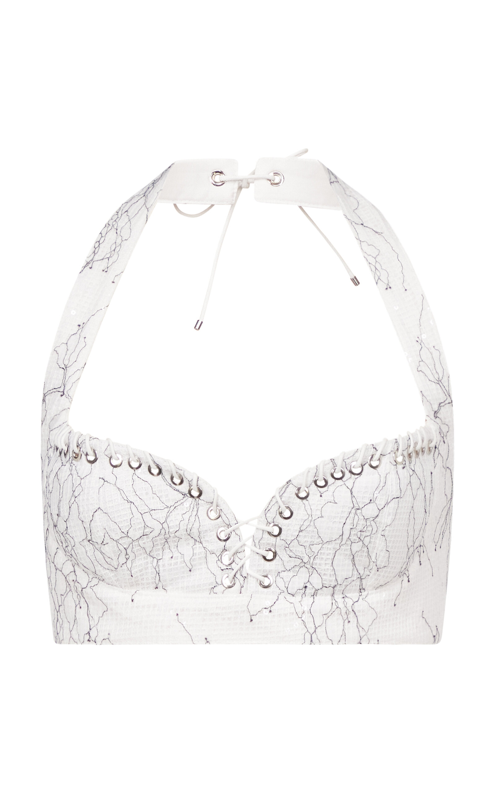 Ludovic de Saint Sernin Robin Grommet-Detailed Lace Bra - Women's Clothing
