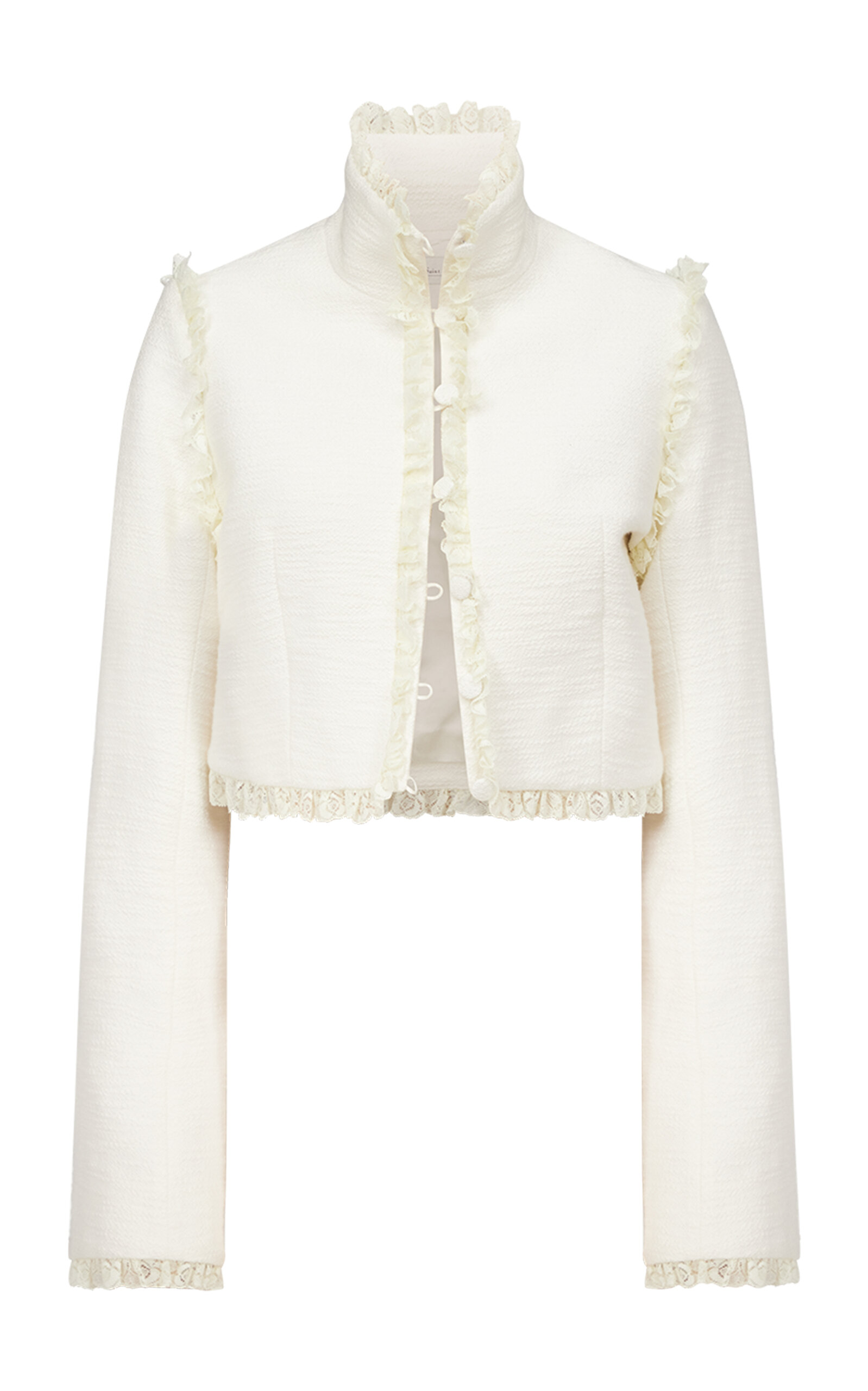 Ludovic de Saint Sernin Odile Lace-Trimmed Jacket - White - XS