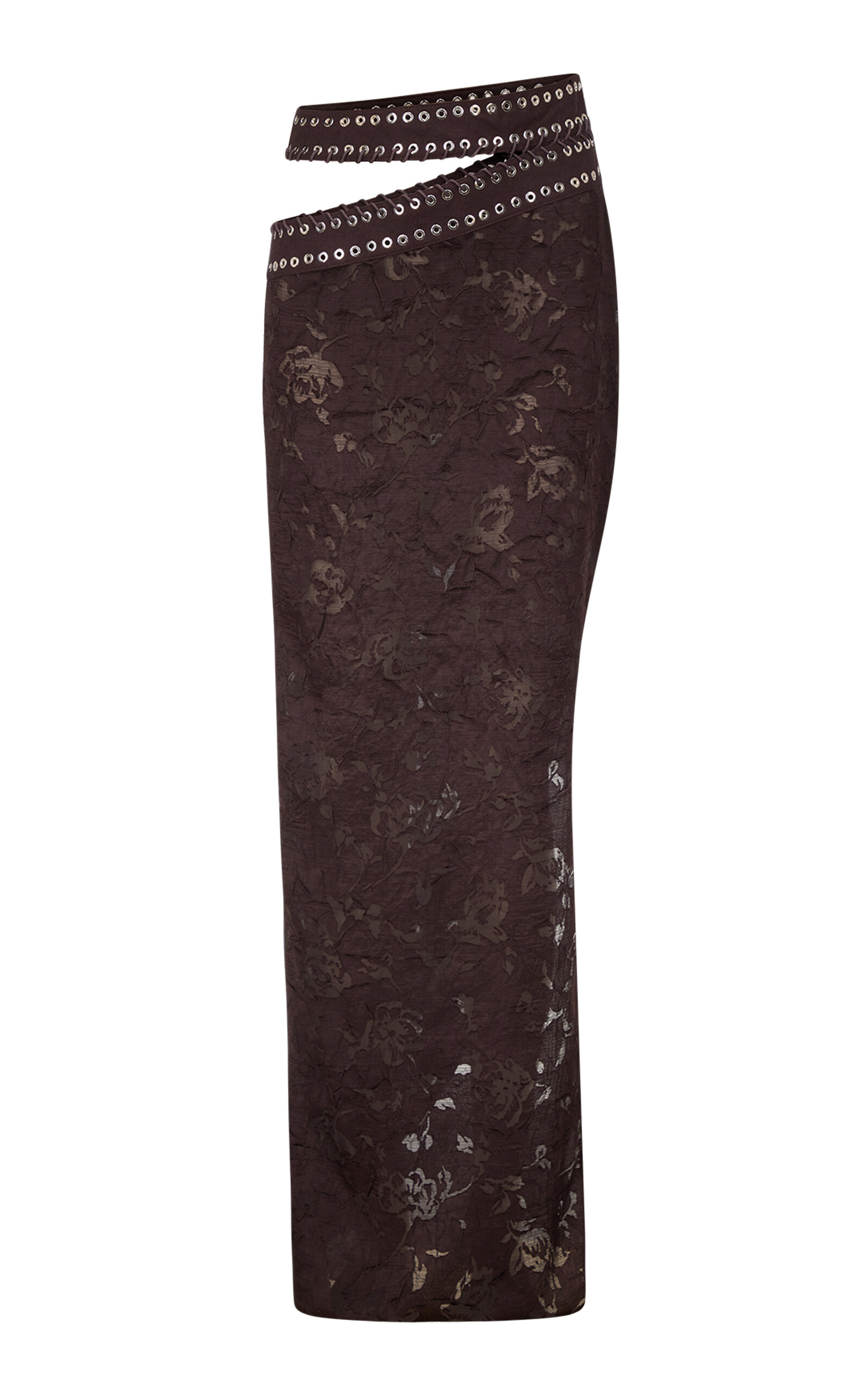 Ludovic De Saint Sernin Iona Waist Cutout Maxi Skirt In Brown