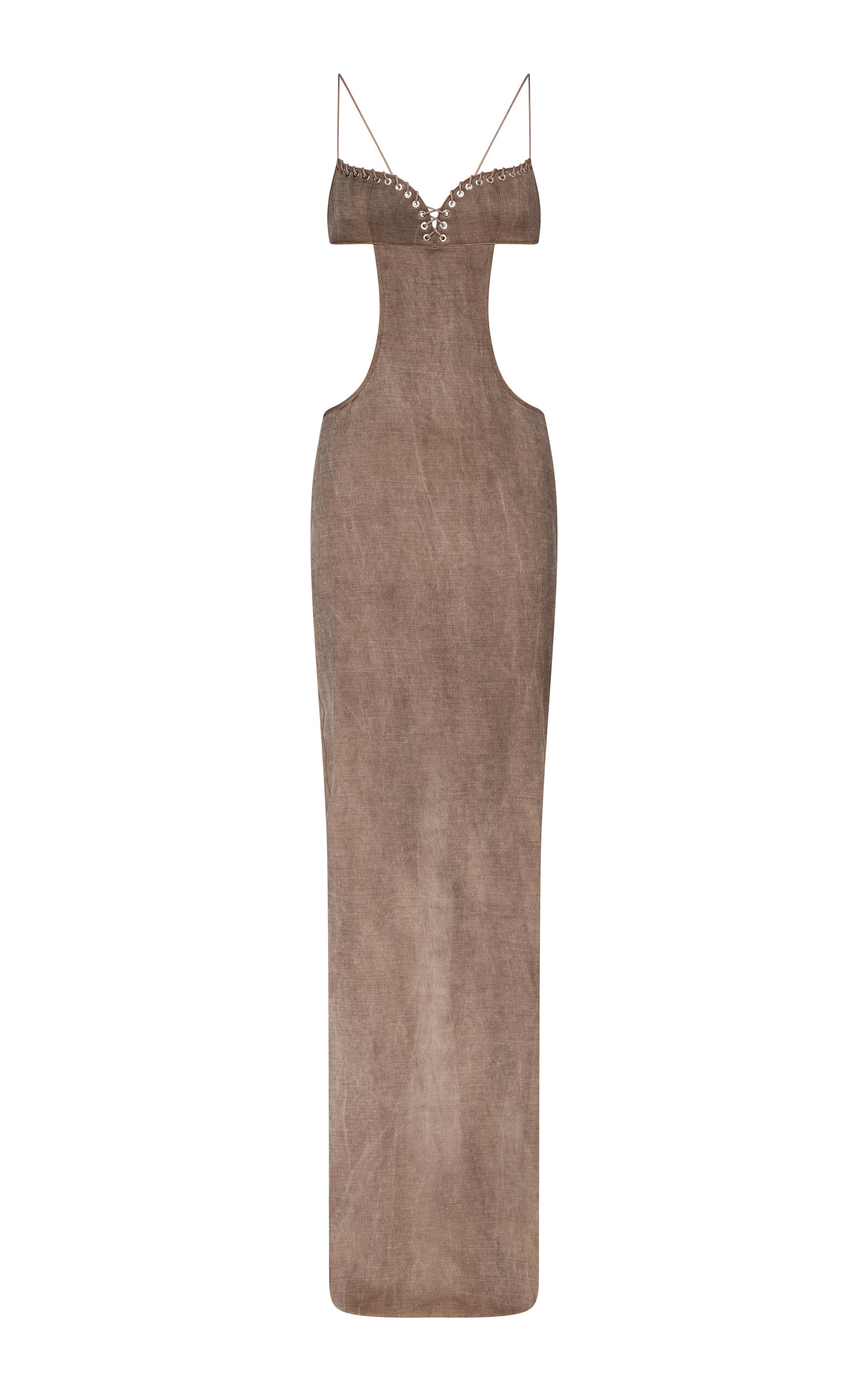 Ludovic De Saint Sernin Clothilde Cutout Maxi Dress In Brown