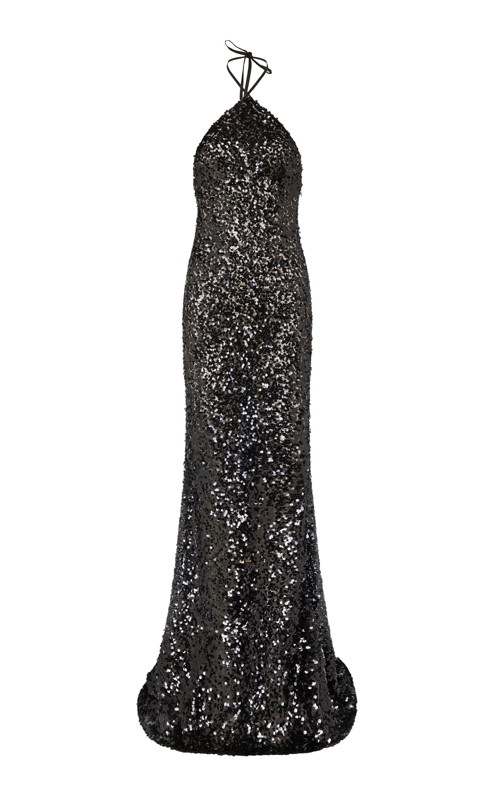 Ludovic de Saint Sernin Anthonia Sequined Open-Back Gown - Black