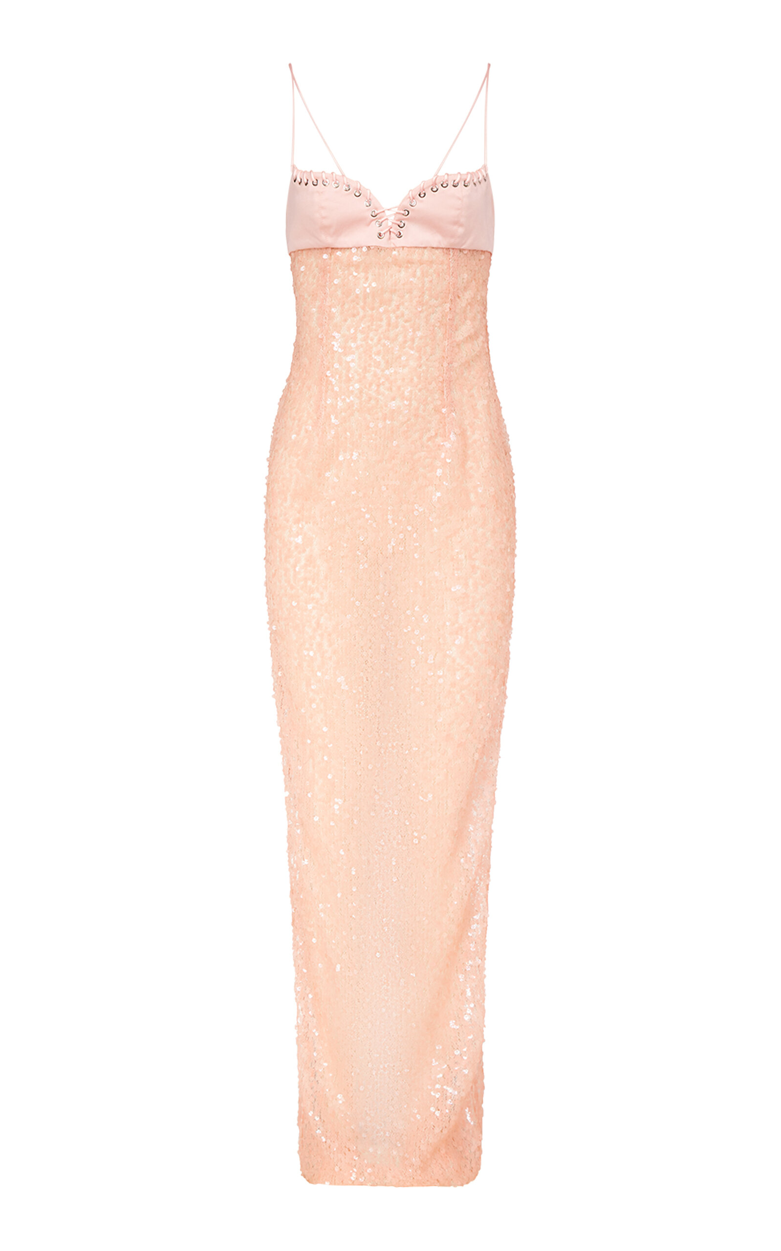 Ludovic De Saint Sernin Isabella Sequined Gown In Pink