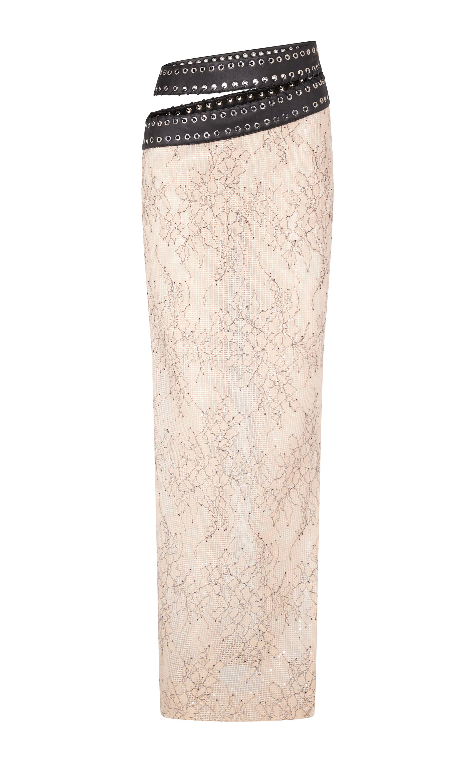 Ludovic De Saint Sernin Iona Waist Cutout Maxi Skirt In Pink