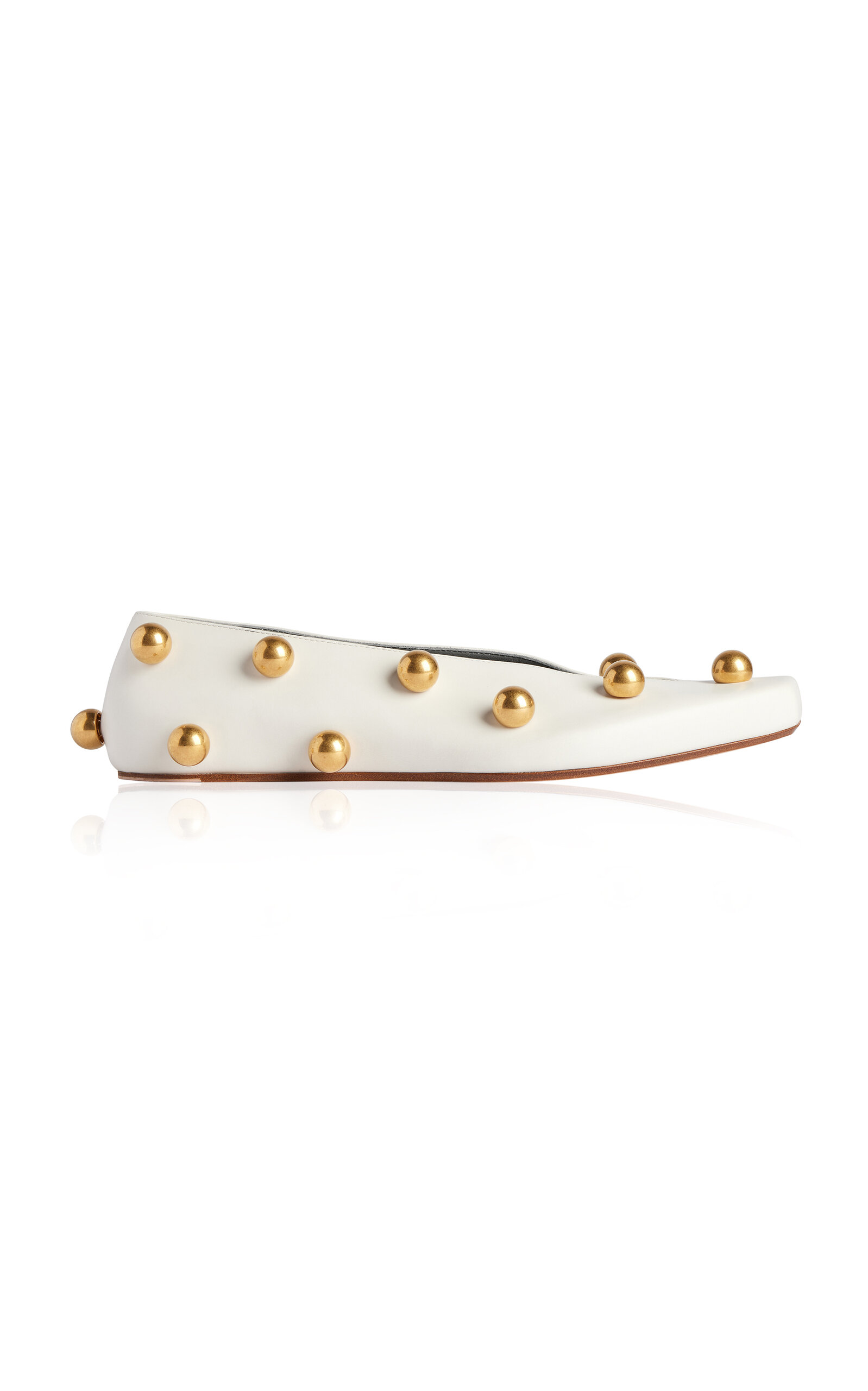 Balenciaga Studded Flat In White