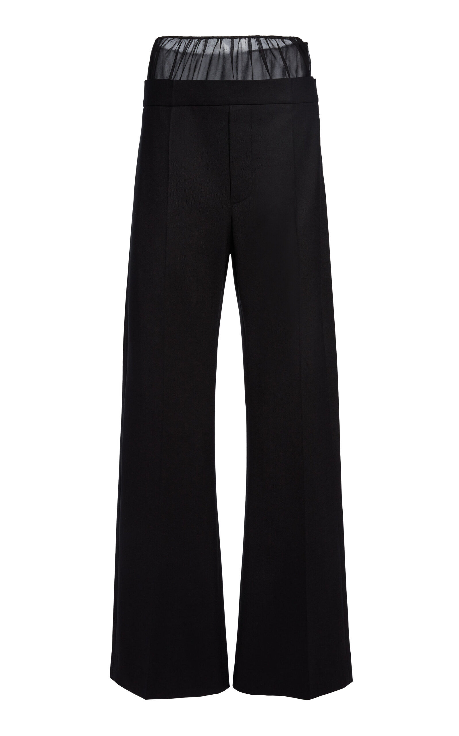Victoria Beckham Moda Exclusive Sheer Panel Trousers In Black
