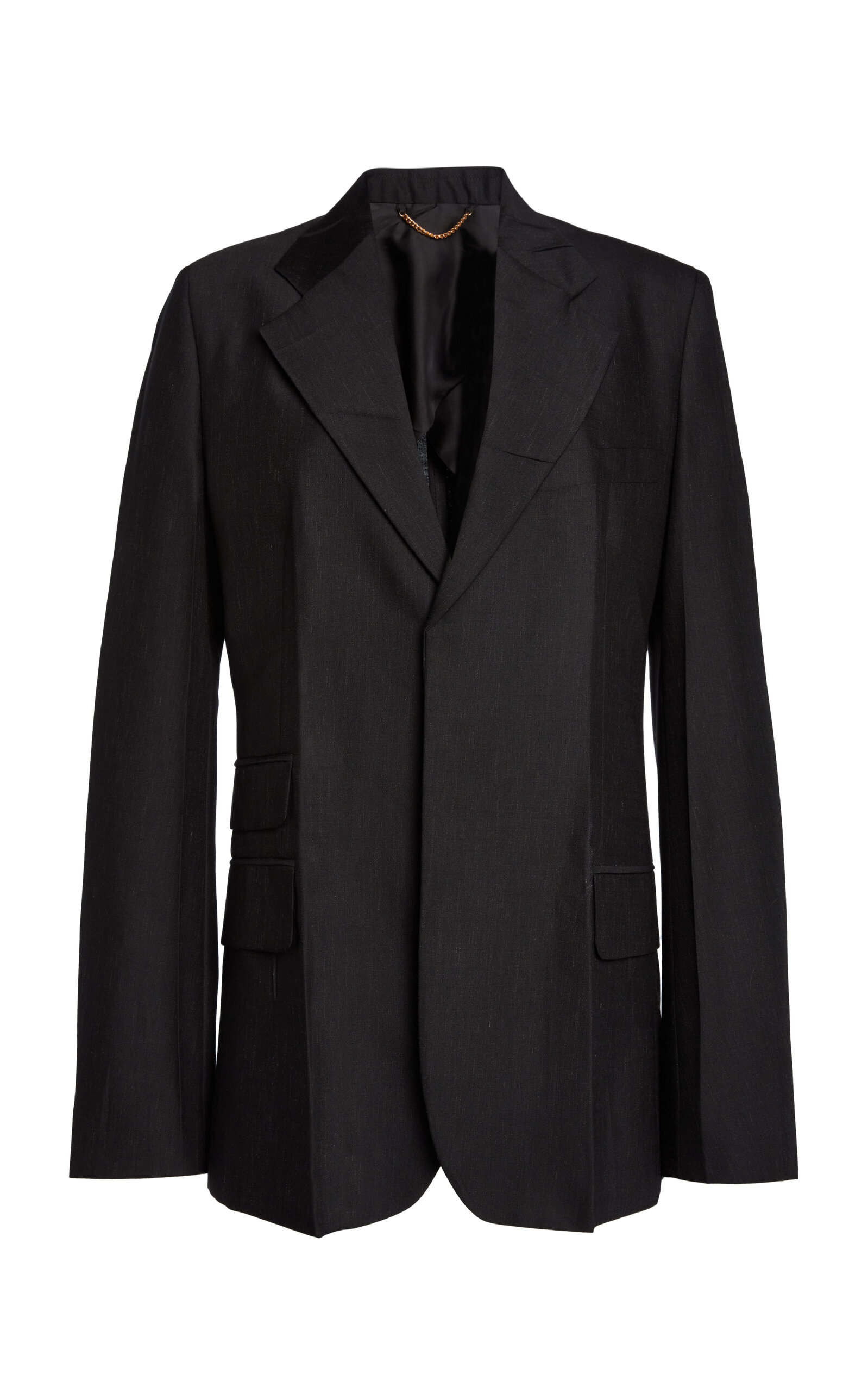 Victoria Beckham Oversized Notch Lapel Virgin Wool-blend Jacket In Black