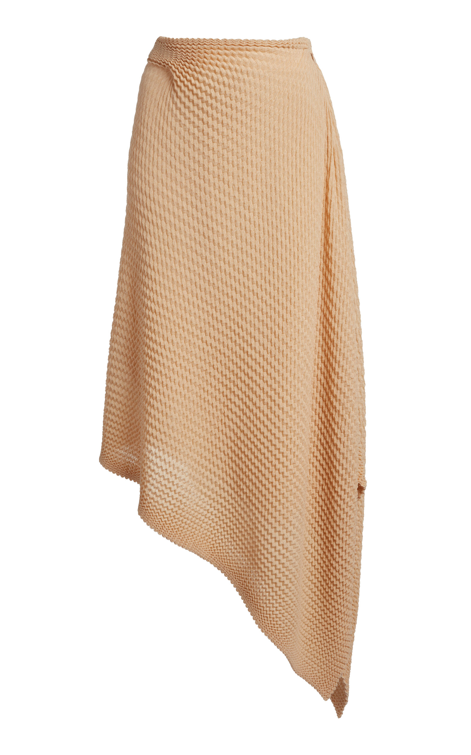 Victoria Beckham Draped Knit Strech-Cotton Midi Skirt