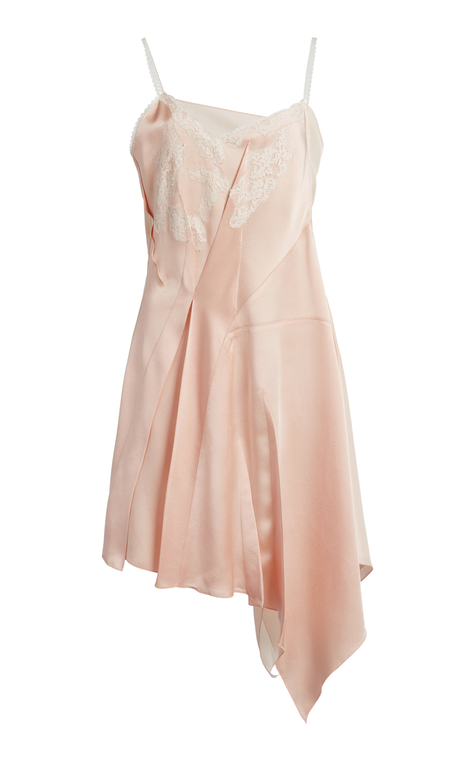 Victoria Beckham Asymmetric Satin Mini Dress In Pink