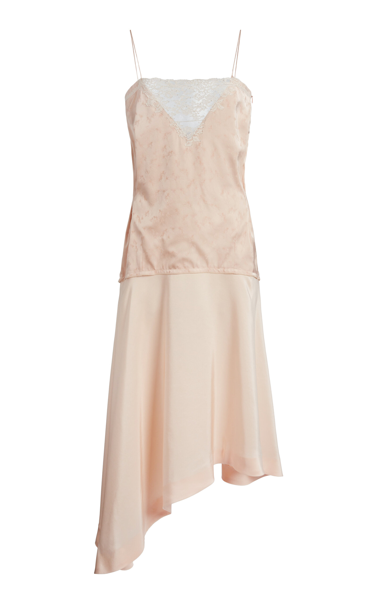 Victoria Beckham Lace-detailed Knee-length Dress In Neutral