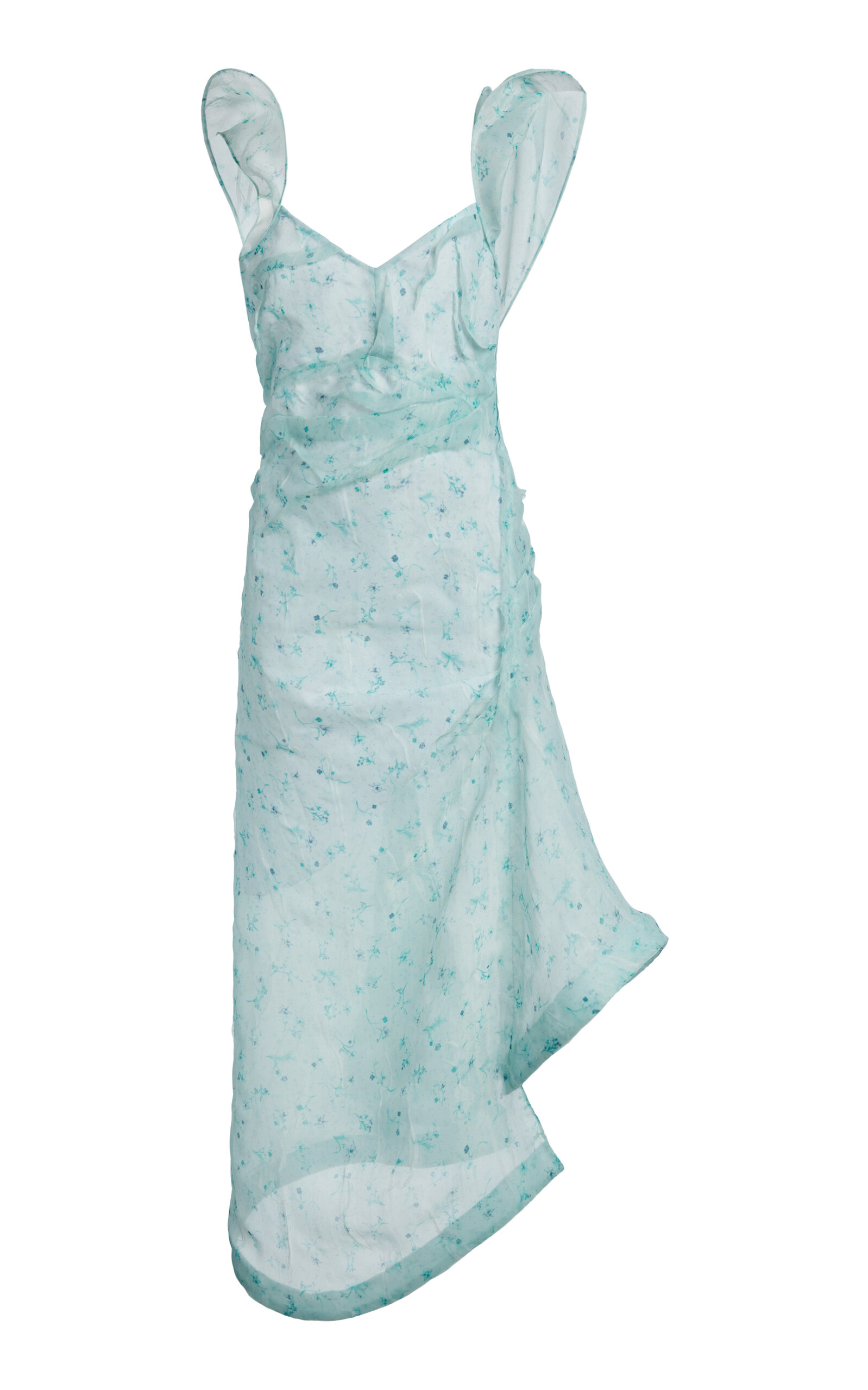 Victoria Beckham Asymmetric Midi Dress In Blue