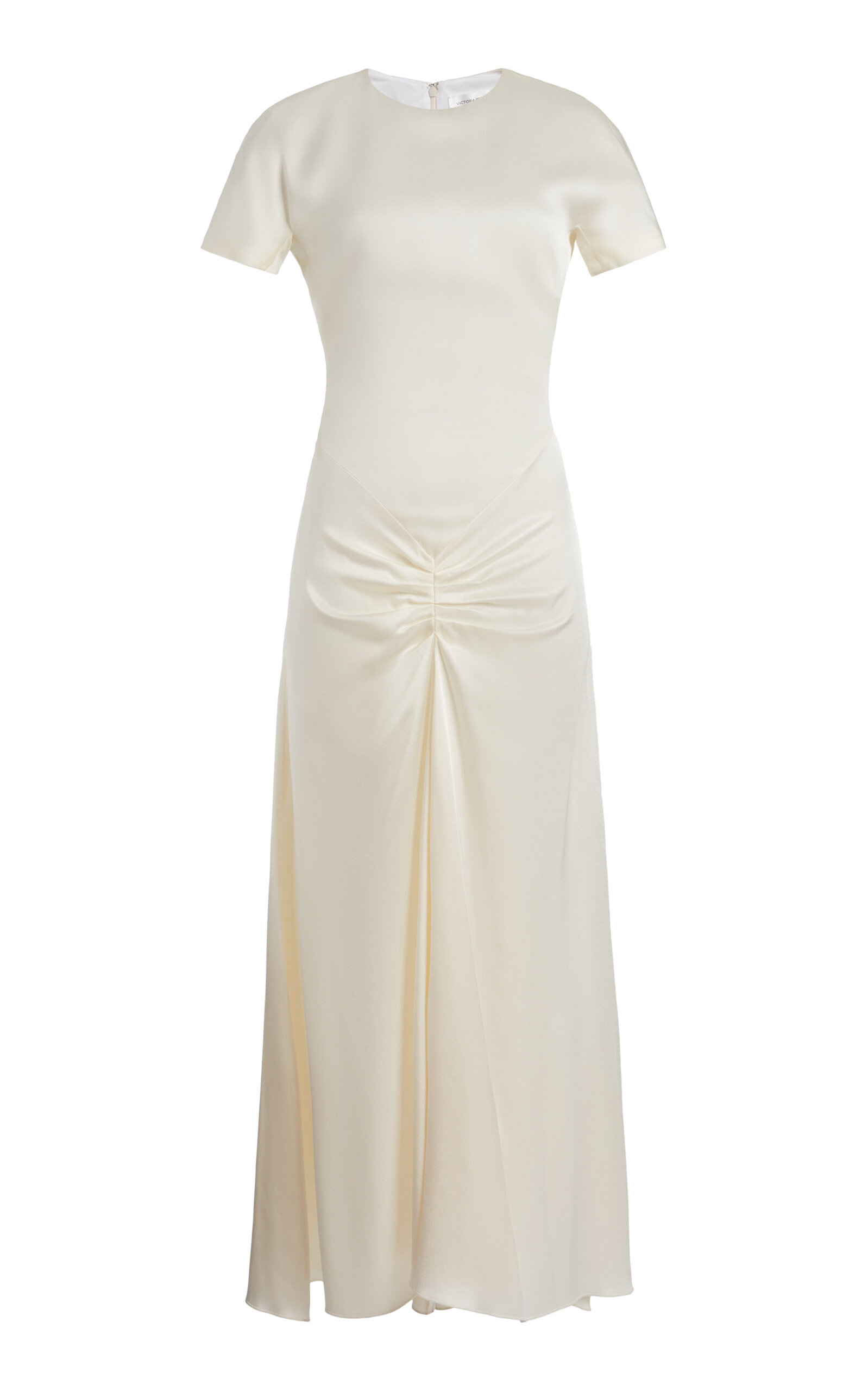 Victoria Beckham Blaire Ruched Midi Dress In White