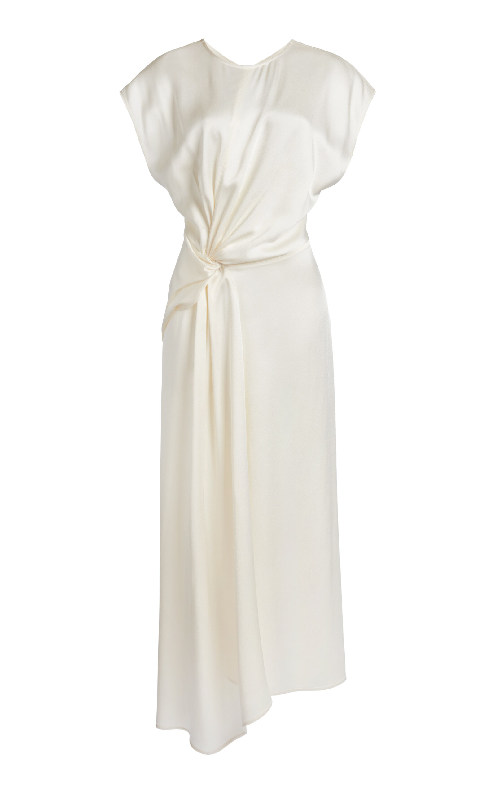 Victoria Beckham Twist Waist Midi Dress - Ivory