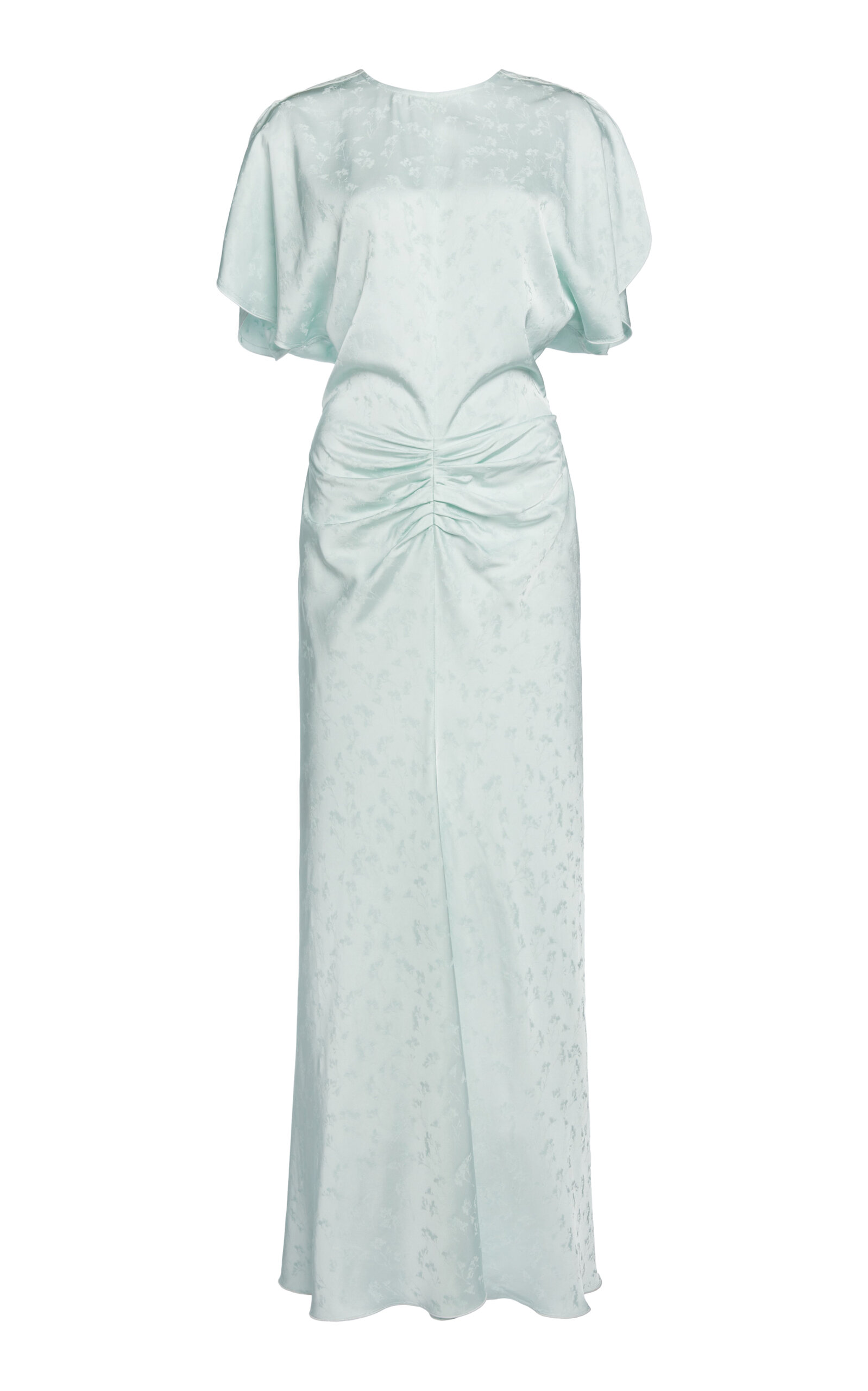Victoria Beckham Bela Ruched Midi Dress - Light Blue