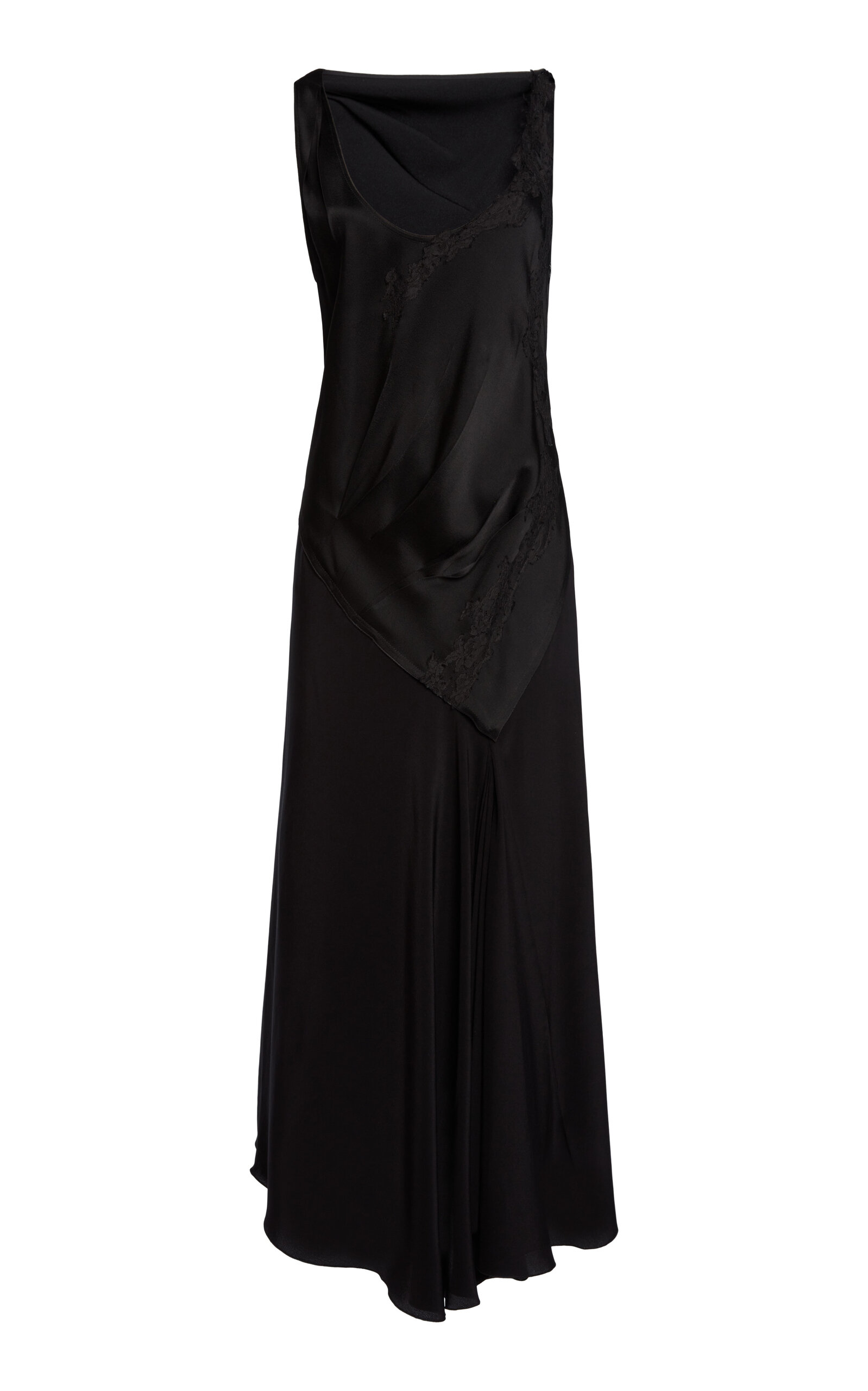 Victoria Beckham Asymmetrical Lace-Detailed Maxi Dress - Light Pink