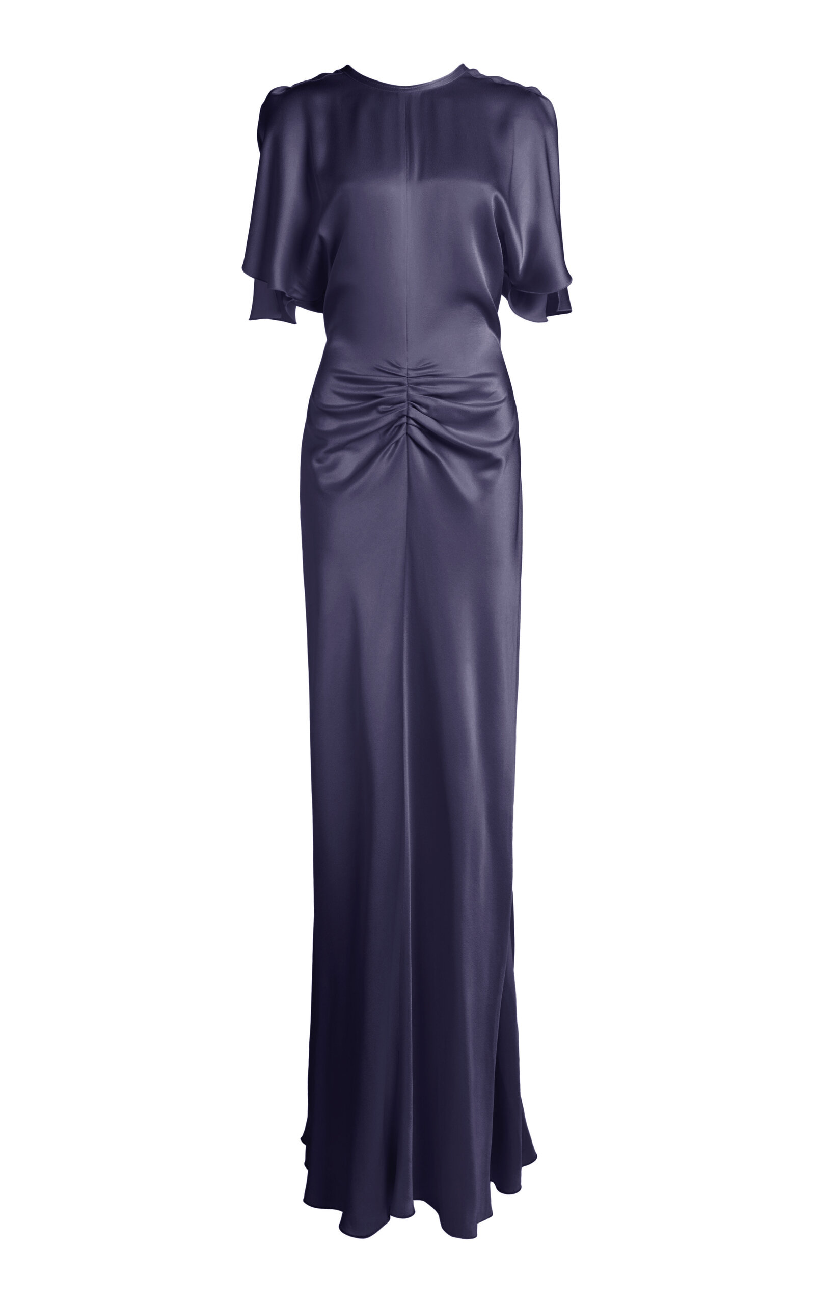 Victoria Beckham Isabella Ruched Gown In Blue