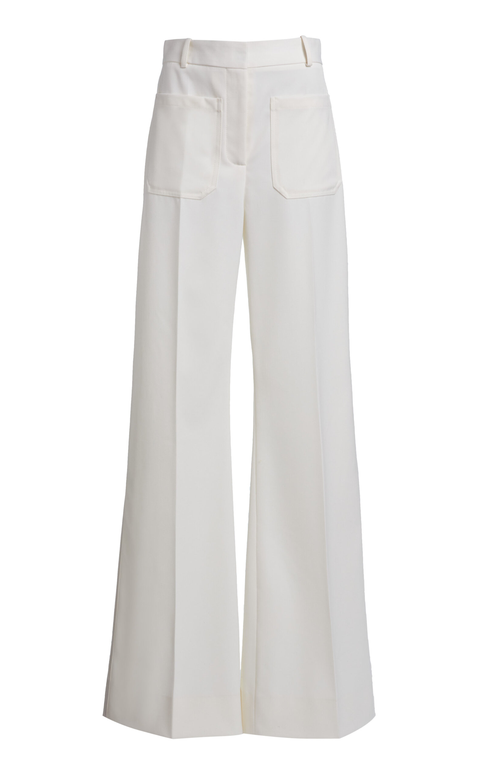 Victoria Beckham Alina High-rise Wide-leg Trousers In White