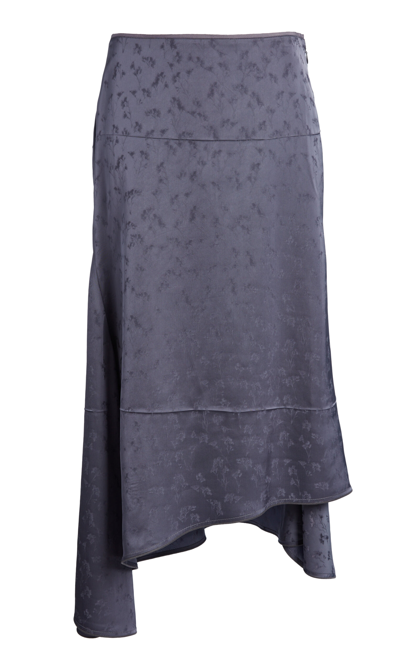 Victoria Beckham Asymmetric Hem Midi Skirt In Blue