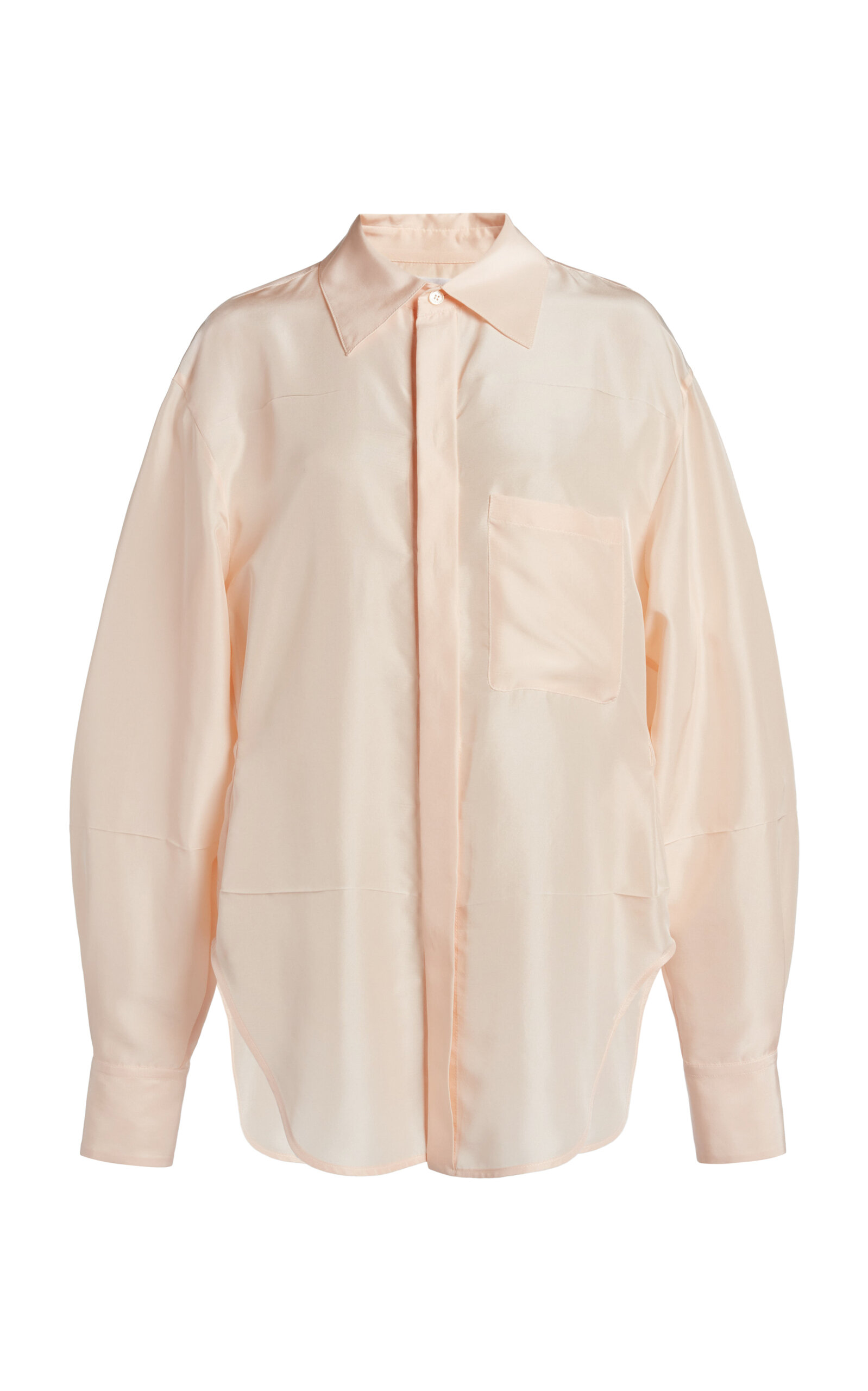 Victoria Beckham Button-up Silk Pajama Shirt In Pink