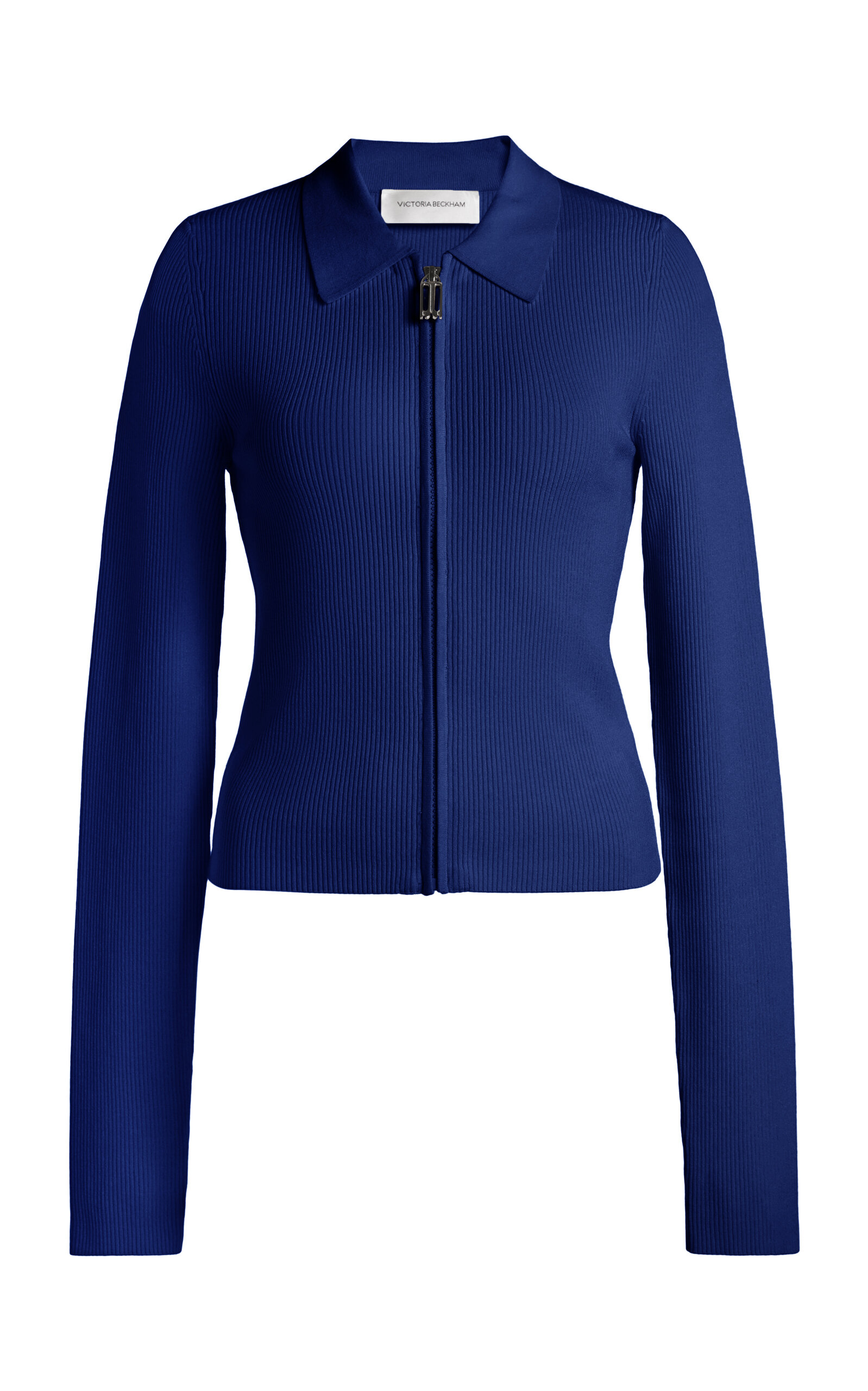 Victoria Beckham Zip-up Polo Top In Blue
