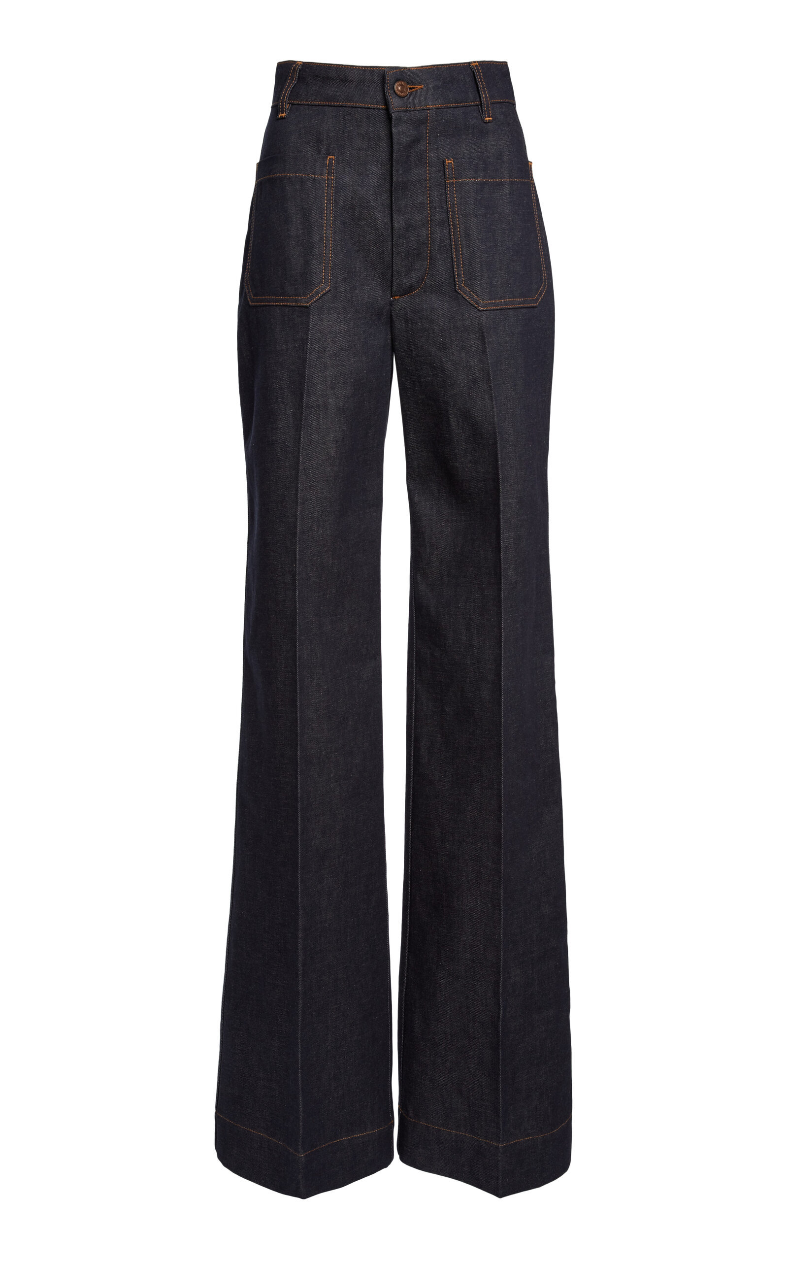 Victoria Beckham Alina High-Rise Wide-Leg Jeans - Dark Wash - 30W 34L