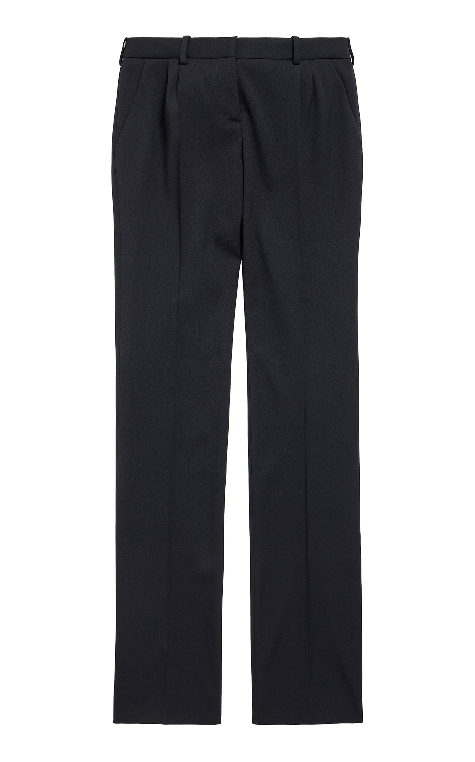 Balenciaga Stretch Wool Twill Straight-leg Pants In Black