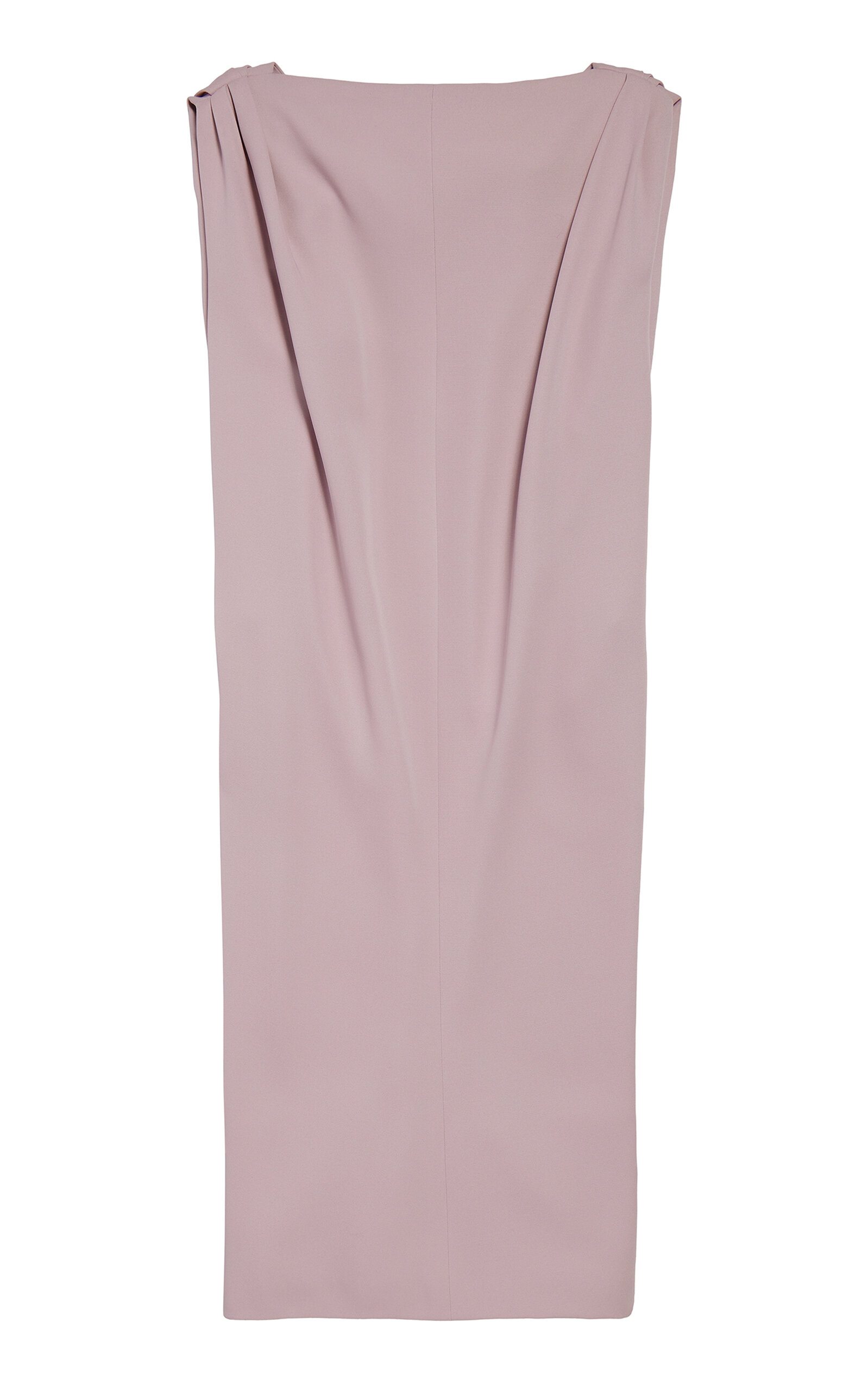 Balenciaga Silk-wool Crepe Midi Dress In Pink