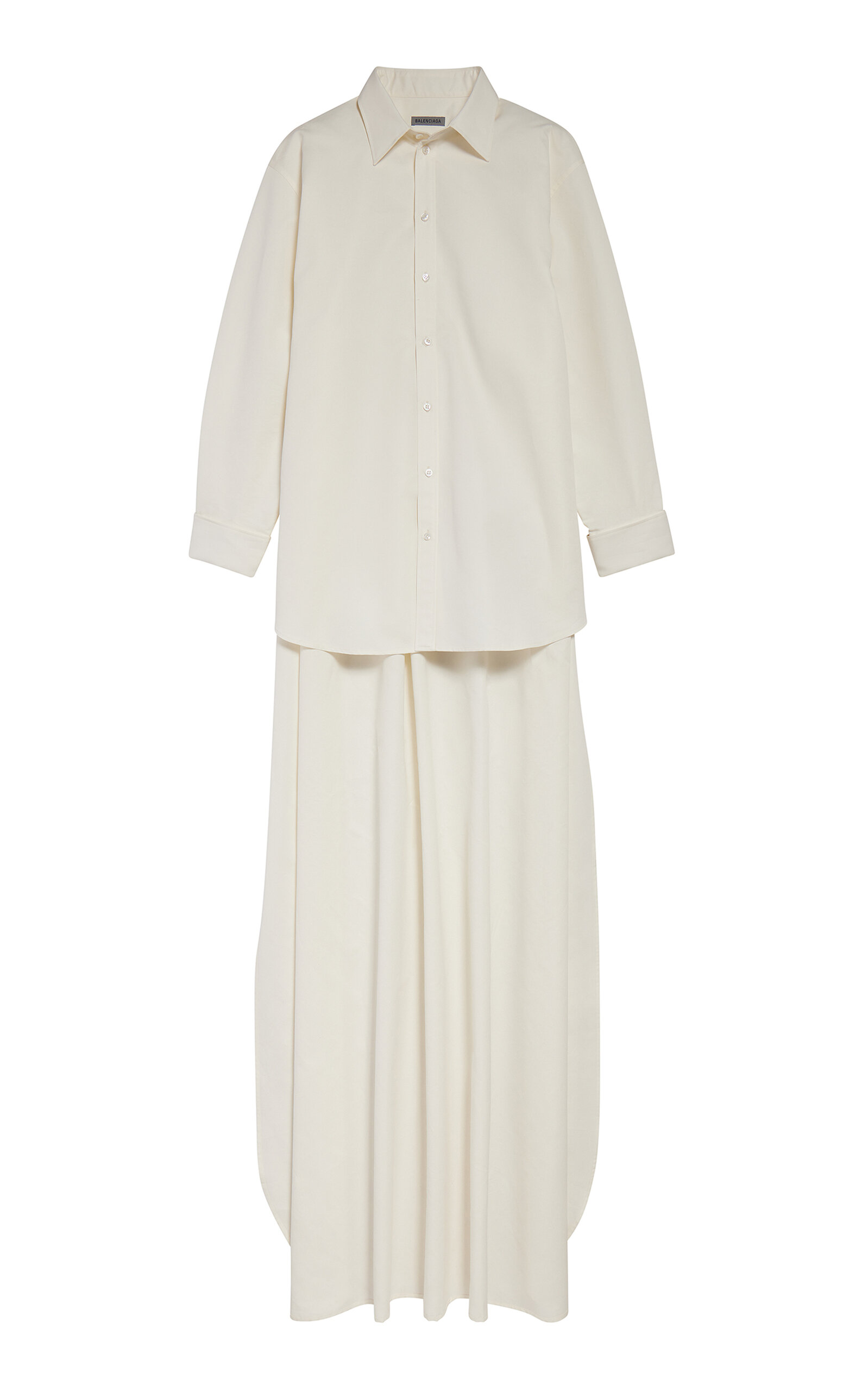 Balenciaga Train-Detailed Cotton-Silk Poplin Shirt - White
